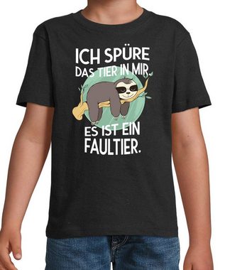 Youth Designz T-Shirt Das Tier in mir Faultier Kinder Shirt für Jungen & Mädchen mit lustigem Frontprint