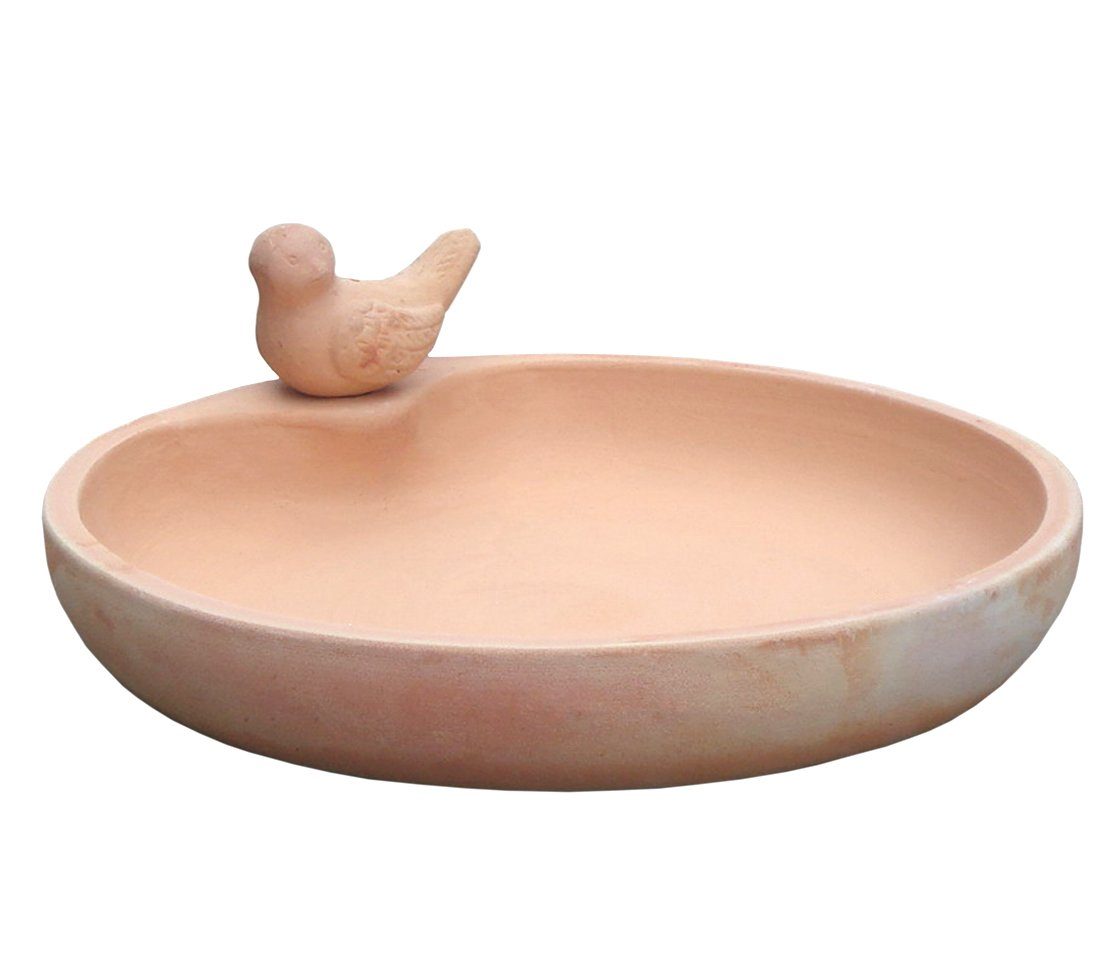 Dehner Gartenfigur Vogeltränke mit Vogel, Ø ca. 32 cm, Terrakotta günstig online kaufen