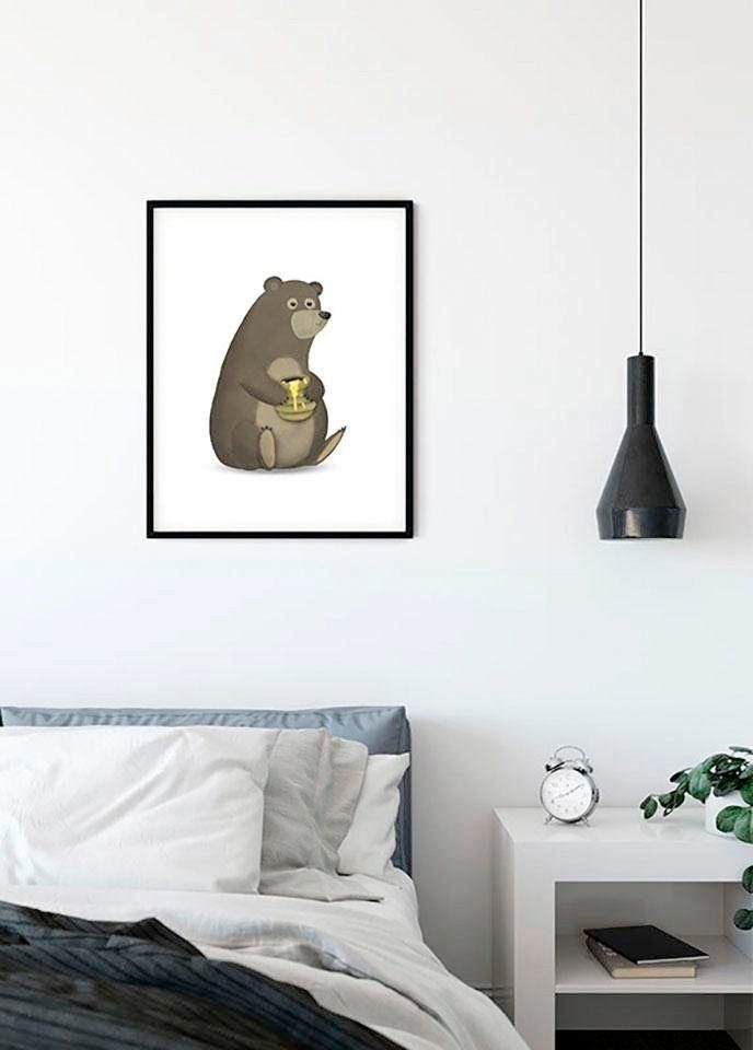 (1 Poster Schlafzimmer, Animal Komar Bear, Tiere Wohnzimmer Cute Kinderzimmer, St),