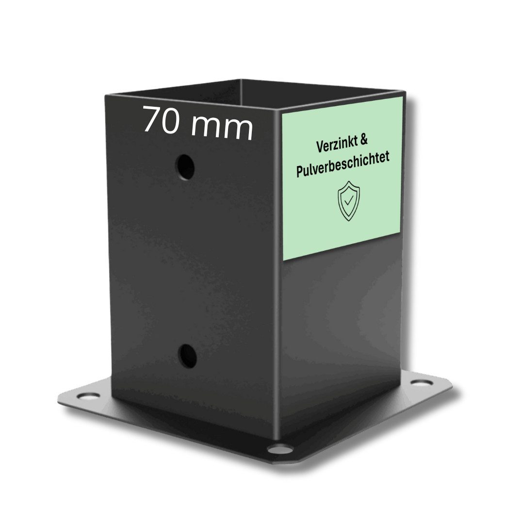 CLIP`N`SHADE Pfostenbeschlag Pfostenbeschlag Pfostenverbinder für 70x70 mm Eckverbinder, Pulverbeschichtete 2mm starke Stahlkonstruktion
