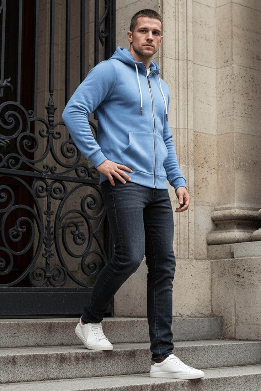 Reslad Sweatjacke Reslad Sweatjacke Zipper RS-1006 (1-tlg) Winter-Pullover Kapuzenpullover Sweater Hoodie Pulli Sweatshirt