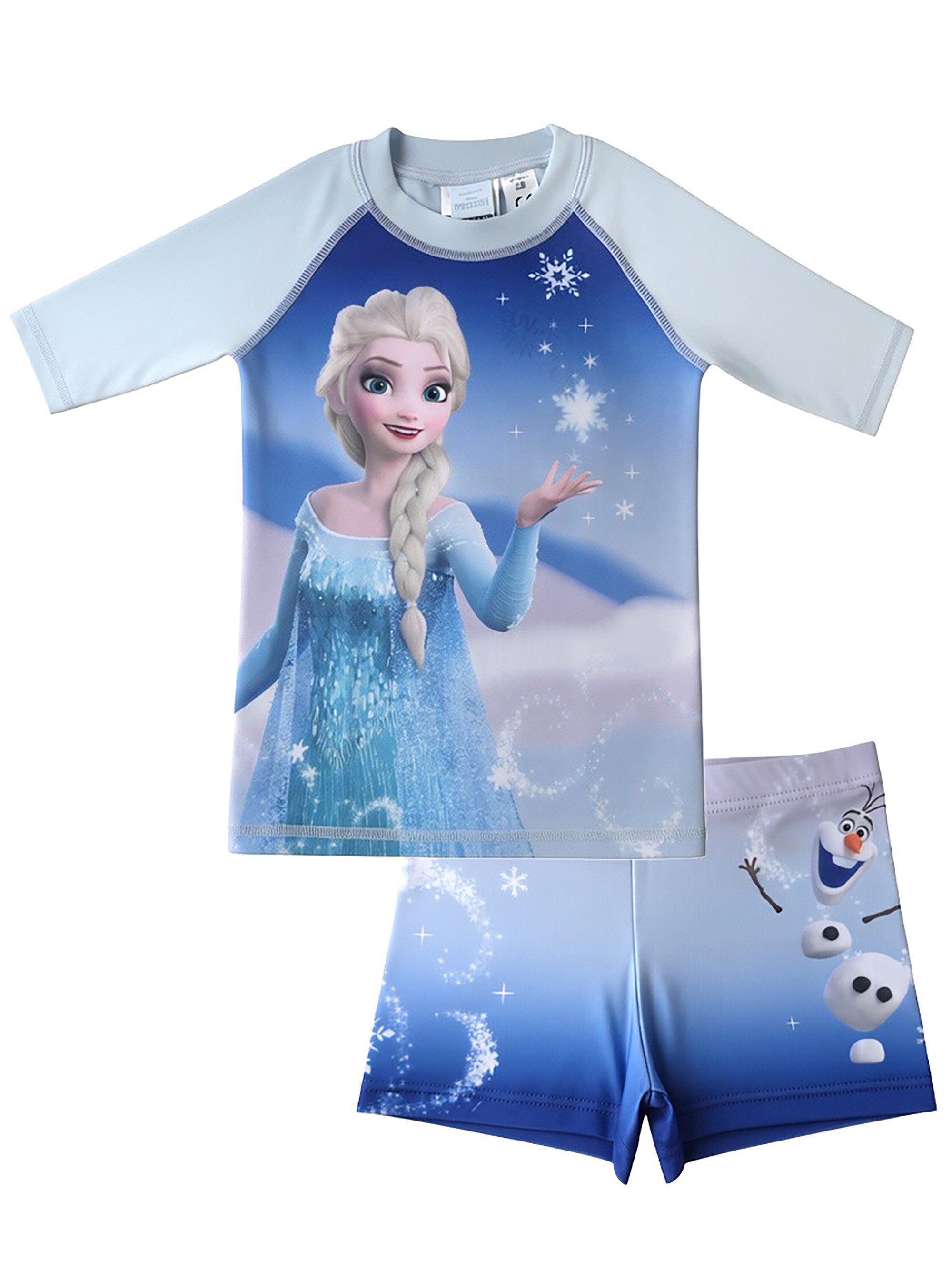 United Labels® Badeanzug Die Eiskönigin Schwimmset UV-Schutz 30 Badeanzug Elsa Shirt Hose