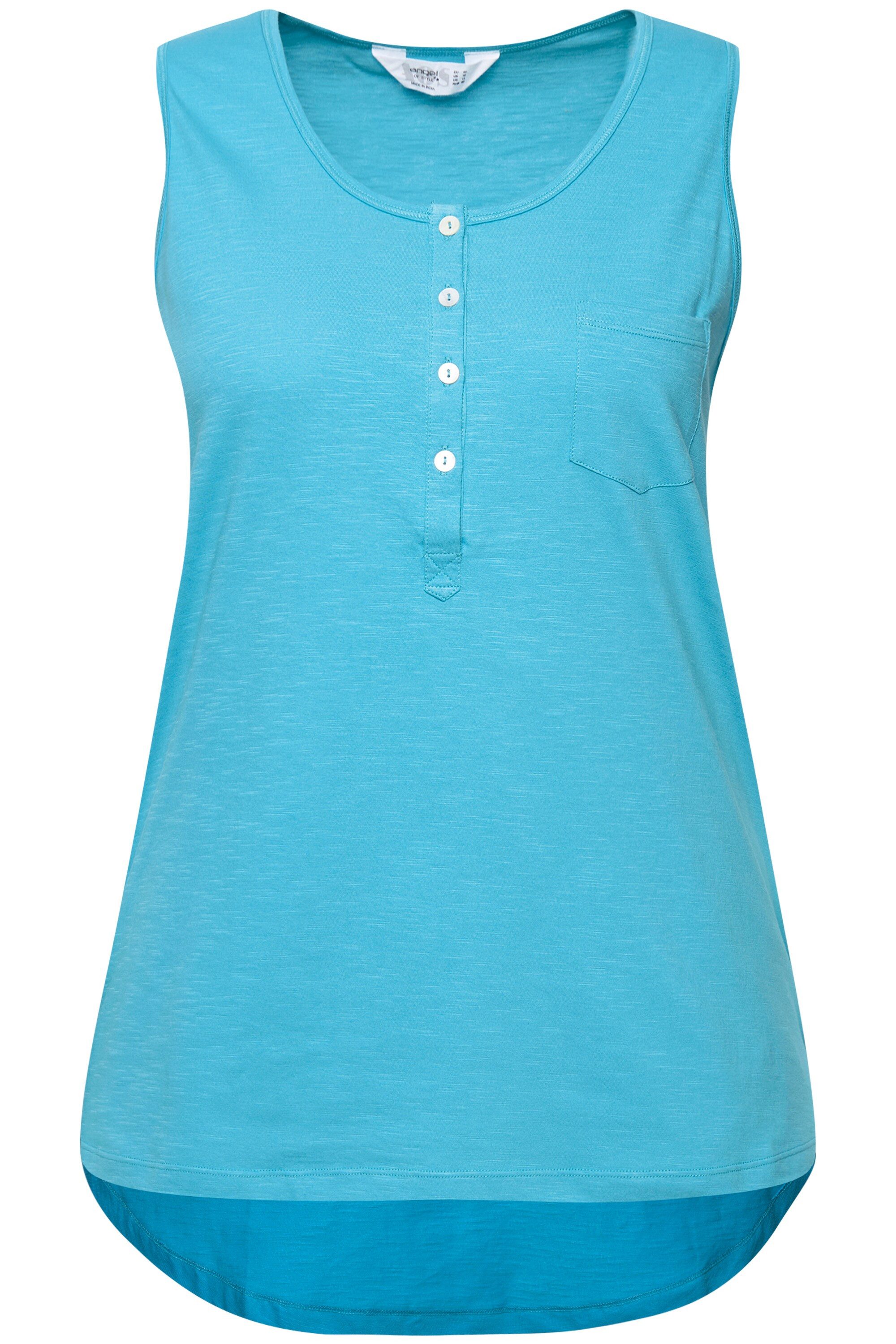 Angel of Style Longtop Top Rundhals Knopfleiste Saum hinten länger günstig online kaufen