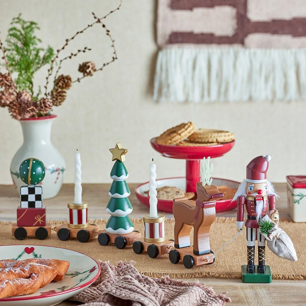 Bloomingville Adventsleuchter Vadim Deko Grün Weihnachtsdeko Zug, Kerzenhalter 51 cm