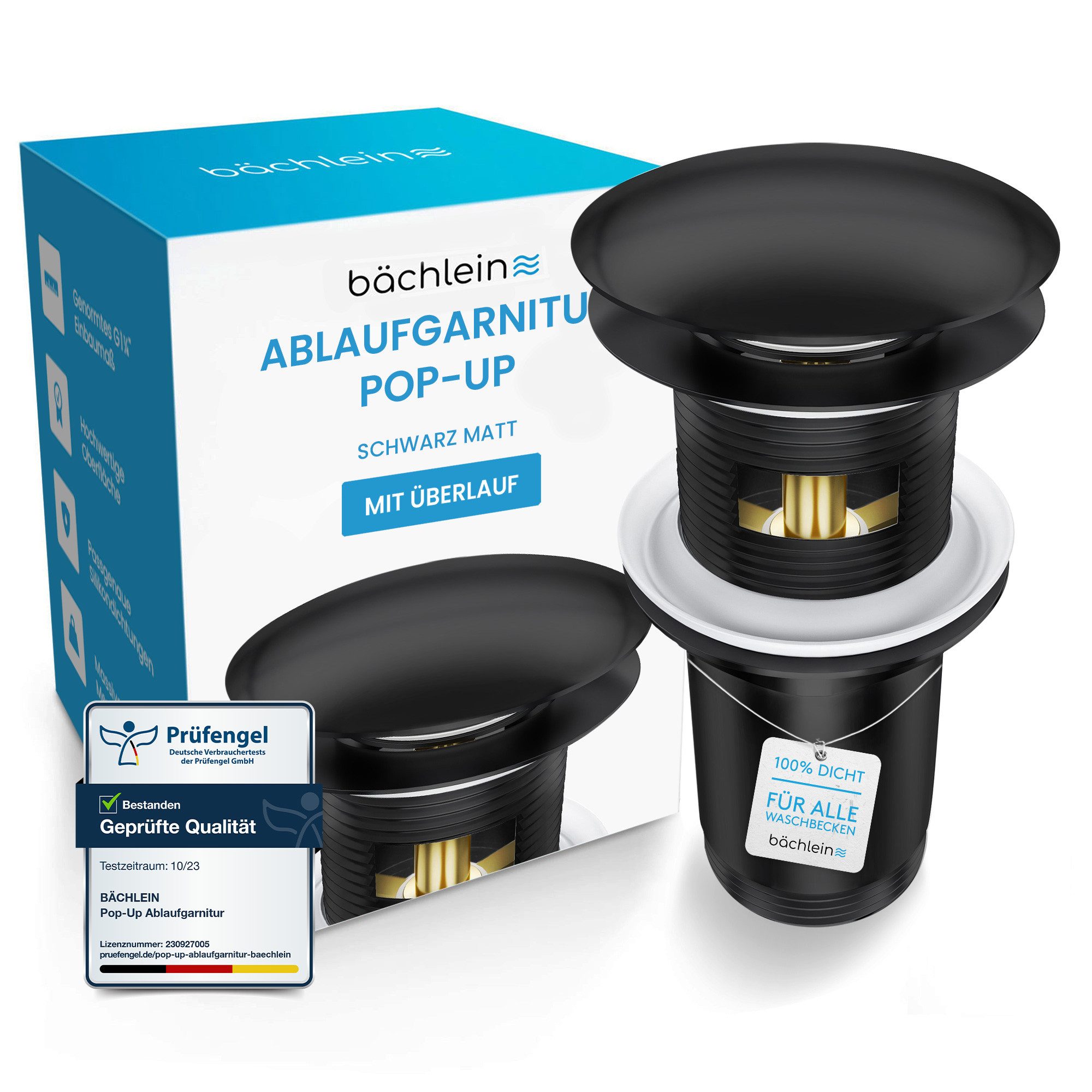 Bächlein Ablaufgarnitur Waschbeckenabfluss Pop Up (Waschbeckenstöpsel mit Ü günstig online kaufen