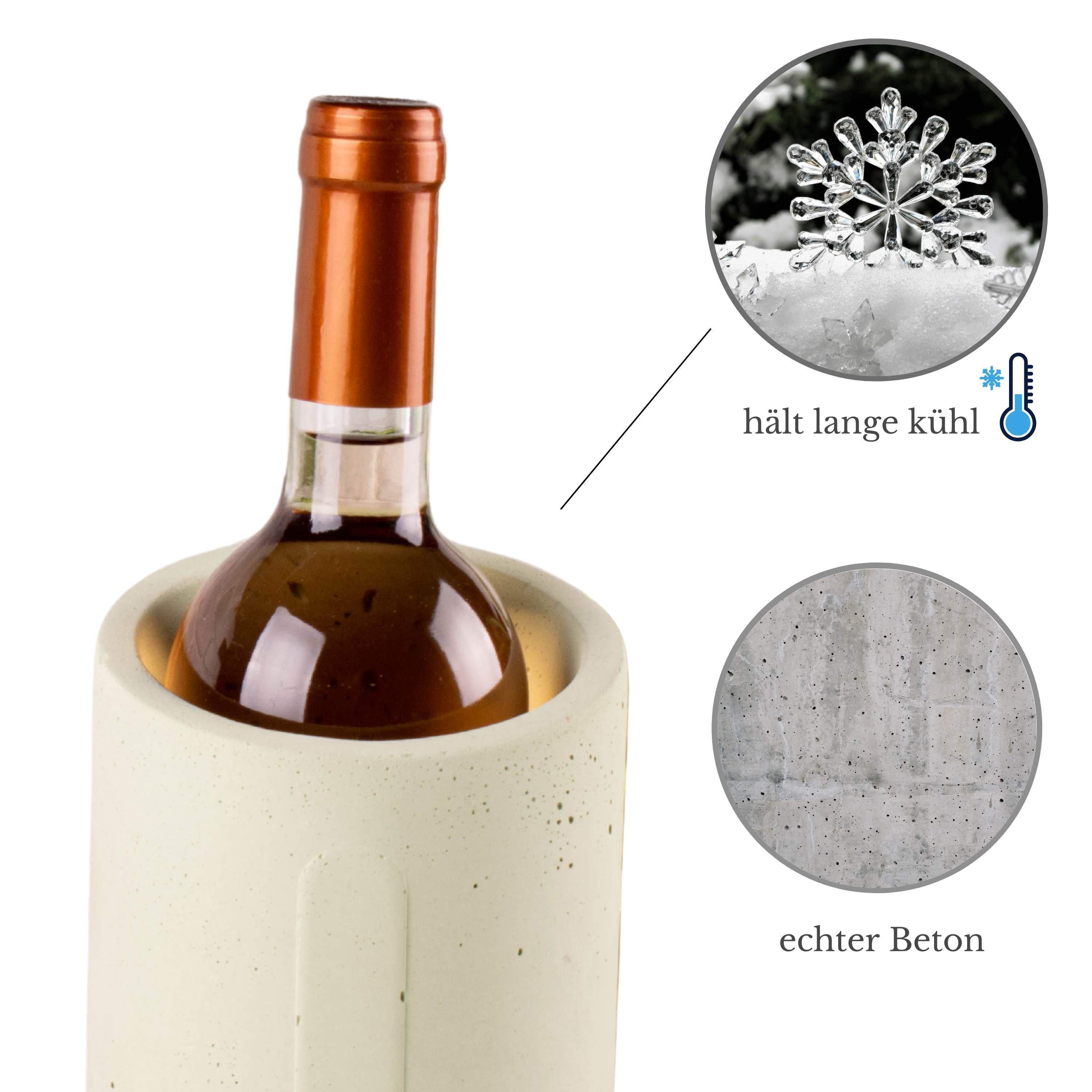 Dekoobjekt Mint" Flaschenkü TIVENDIS Weinkühler aus 25cm, Sektkühler "Romus Beton Beton,