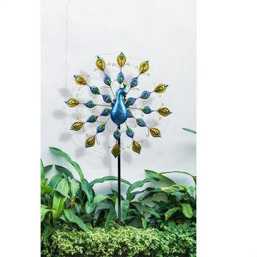 bmf-versand LED Solarleuchte Solarleuchte Garten 2er Set Pfau 40 cm Solarlampe Außen Außenleuchte