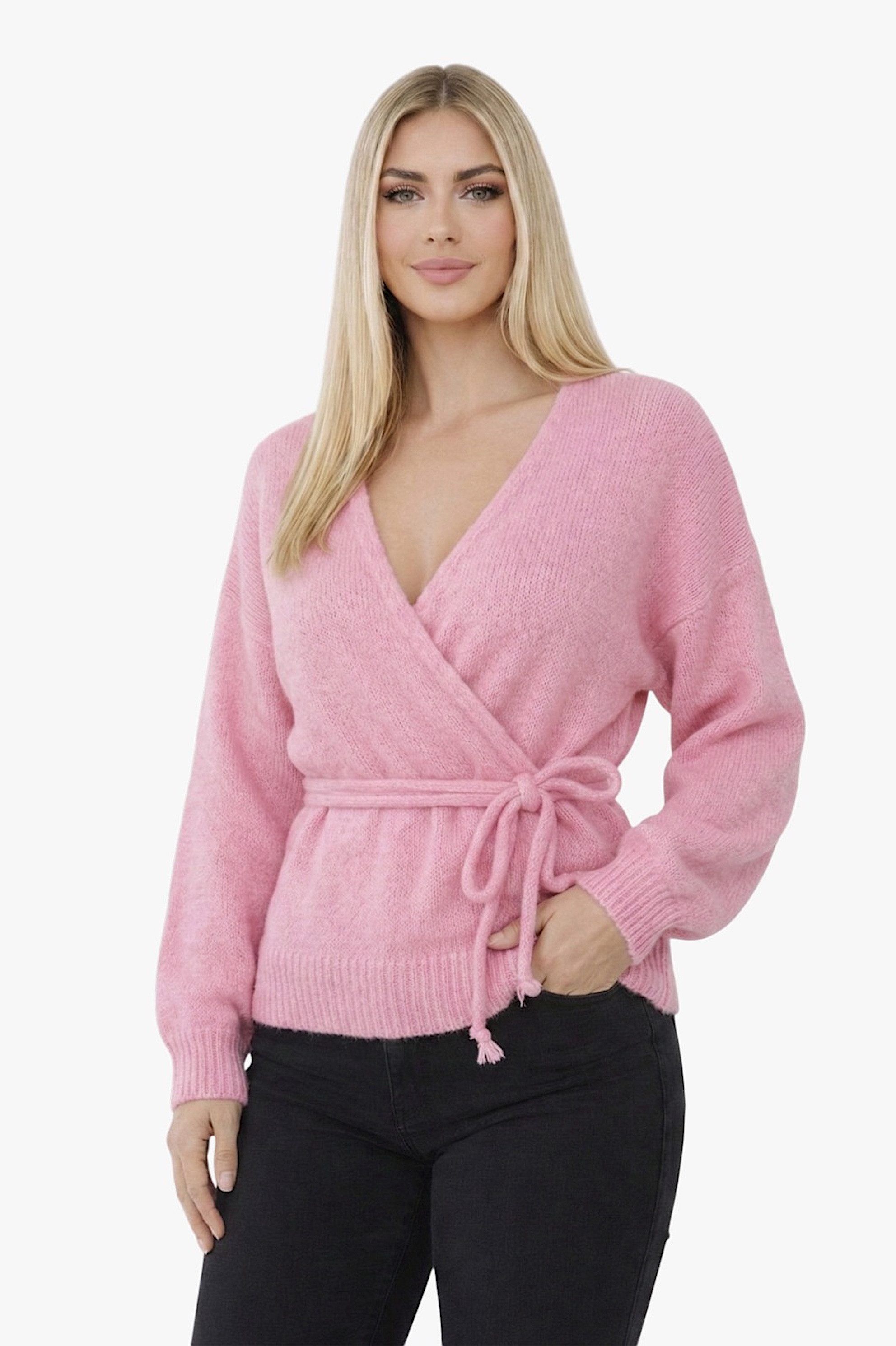 Worldclassca Cardigan Worldclassca Damen Wickelcardigan Cardigan Wickelstrickjacke Pullover Neue Kollektion - Stilvolle und gemütliche Strickmode für Damen