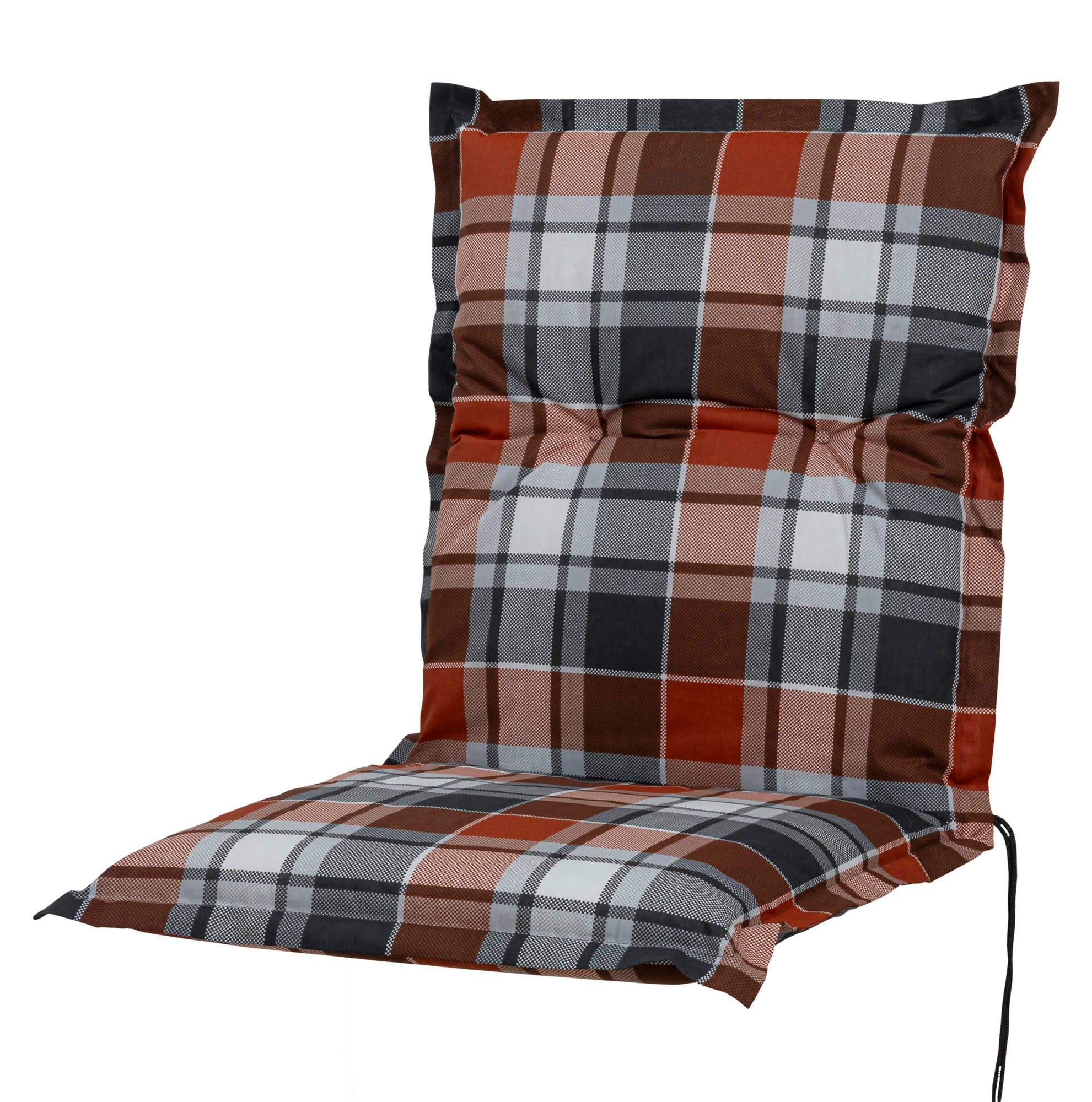 Sun Garden Polsterauflage Niederlehner Neckar 10610-440 terrakotta-grau-weiß kariert 98x48x8 cm, (1 St)