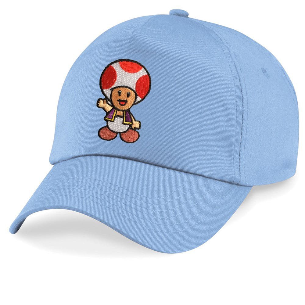 Blondie & Brownie Baseball Cap Kinder Toad Stick Patch Mario Toad Super Nintendo One Size Hellblau