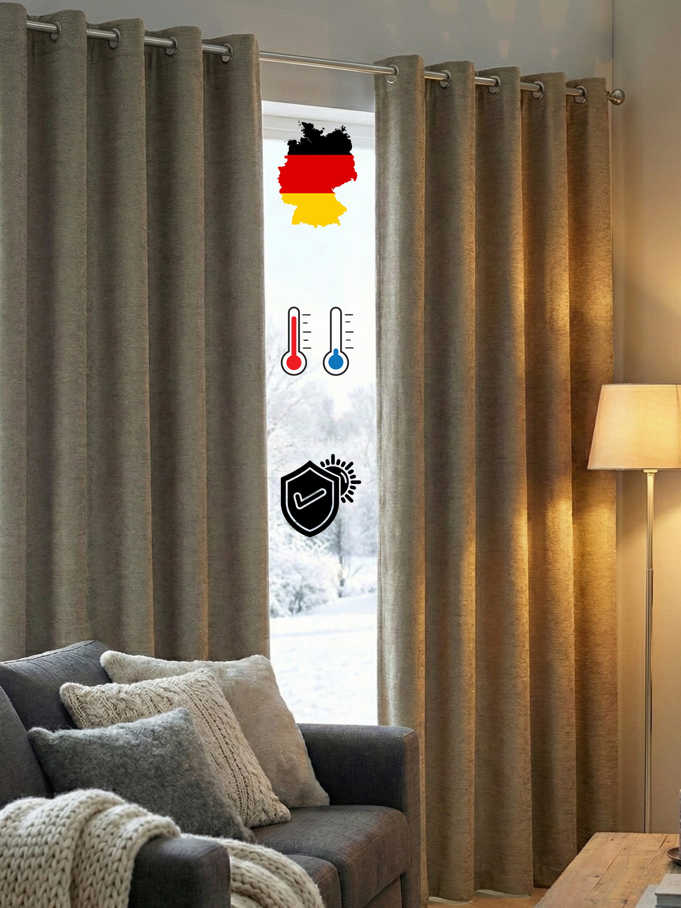 Wirth Vorhang Trondheim B (1 St), Ösen, blickdicht, Chenille
