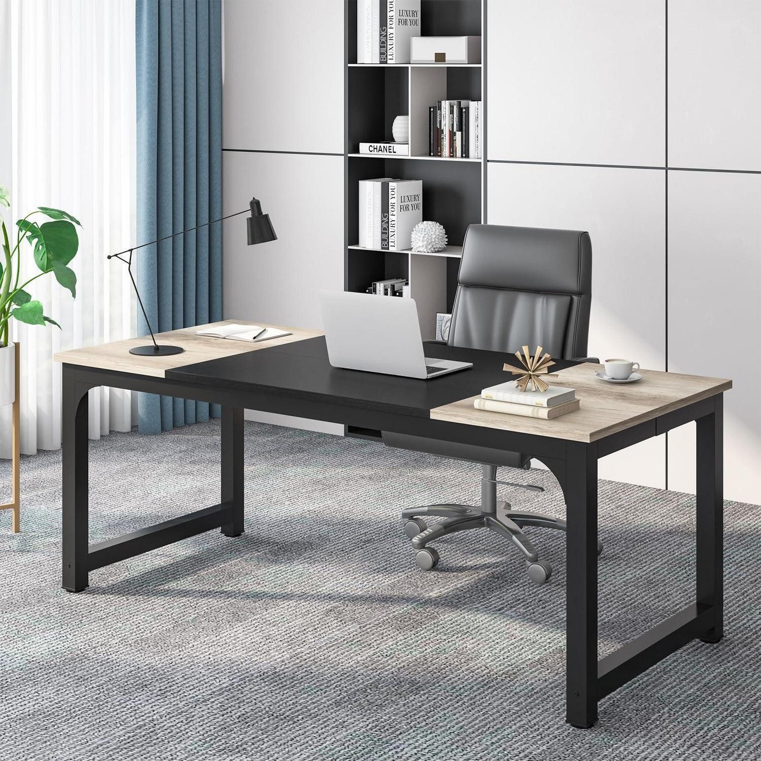 LuxusKollektion Computertisch Schreibtisch Computertisch PC Bürotisch 70.9 x 31.5 inch Grau