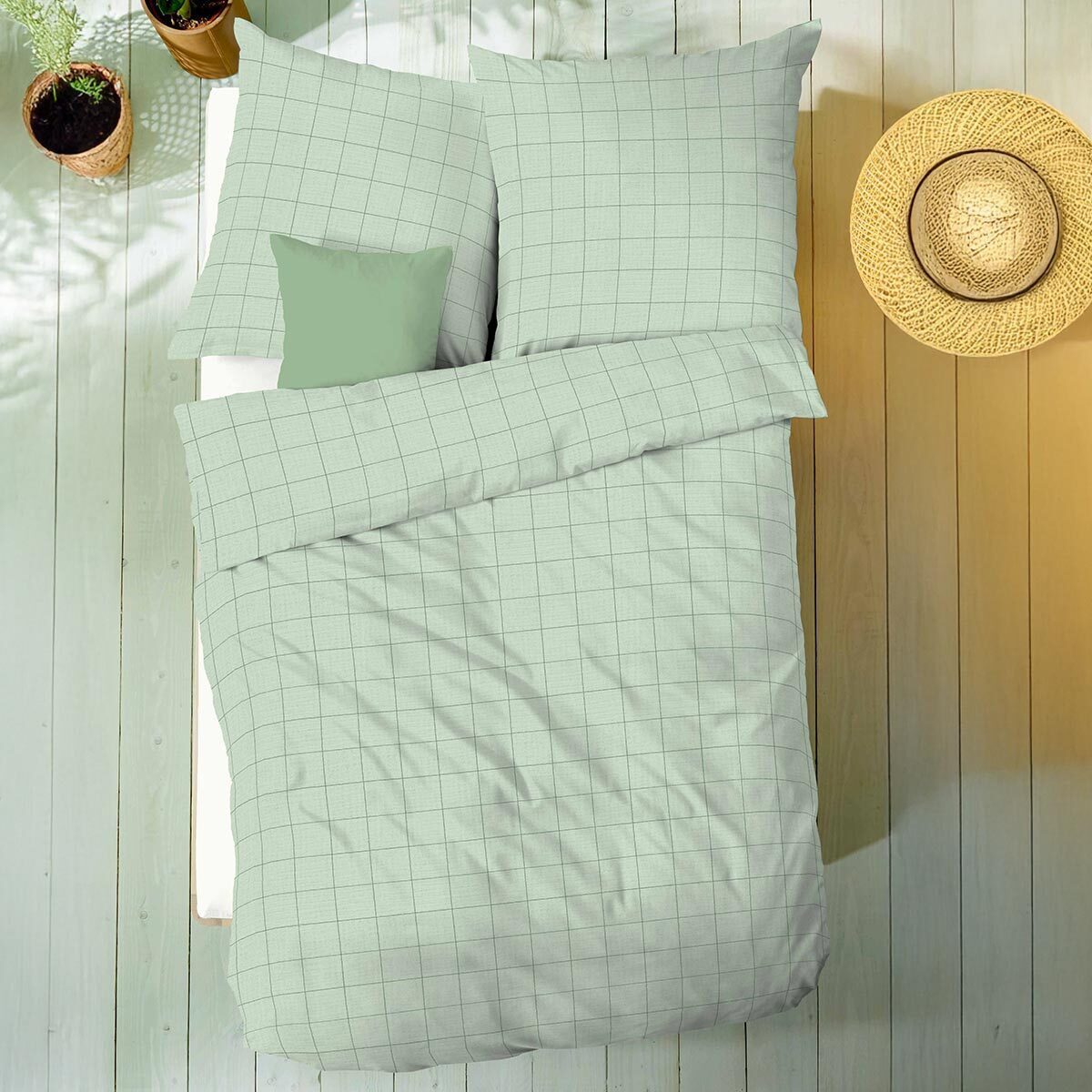 Kaeppel Bettwäsche Grid, Musselin, 2 teilig
