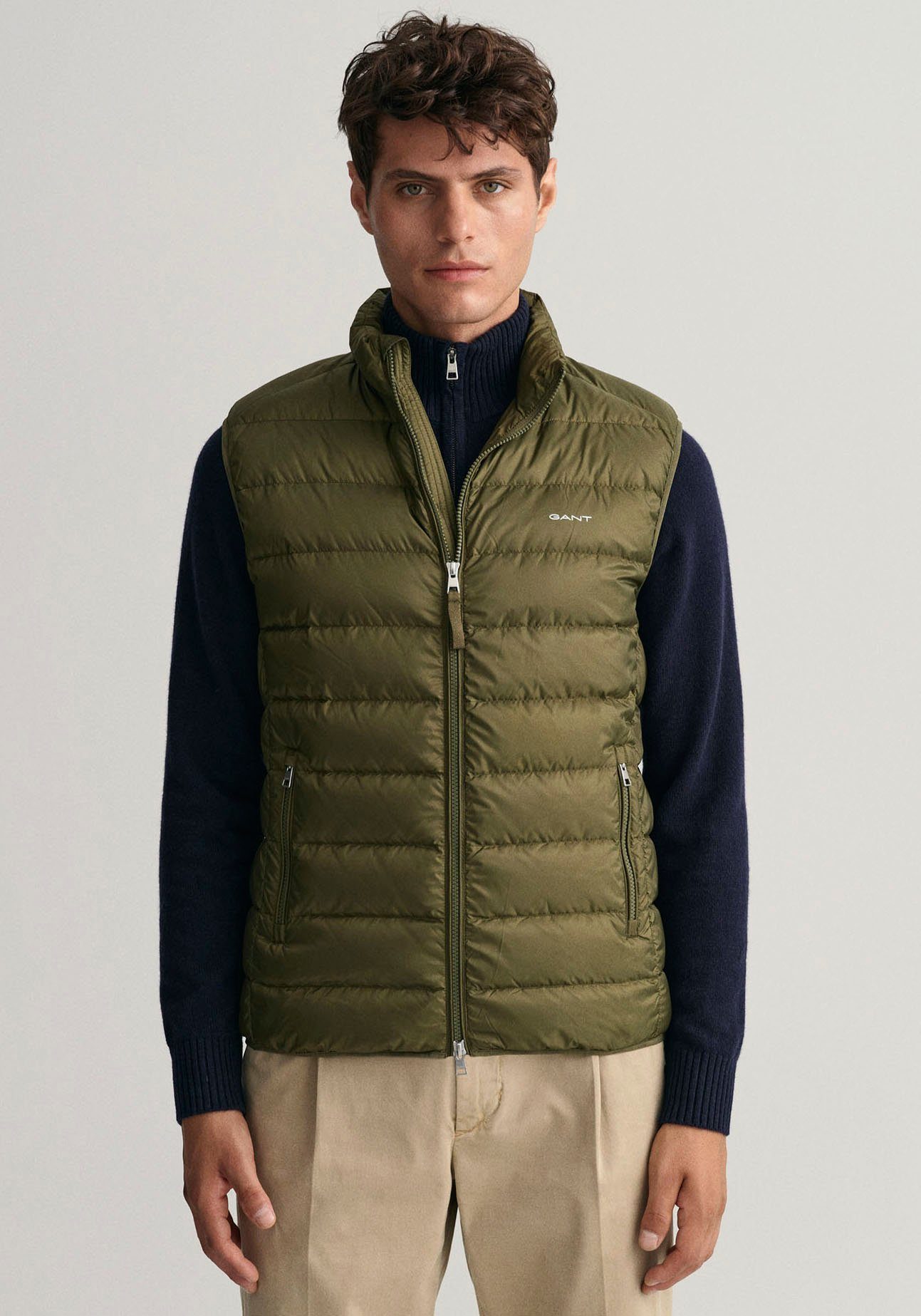 im GILET RACING LIGHT GREEN Streifen-Stepp-Look Steppweste Gant