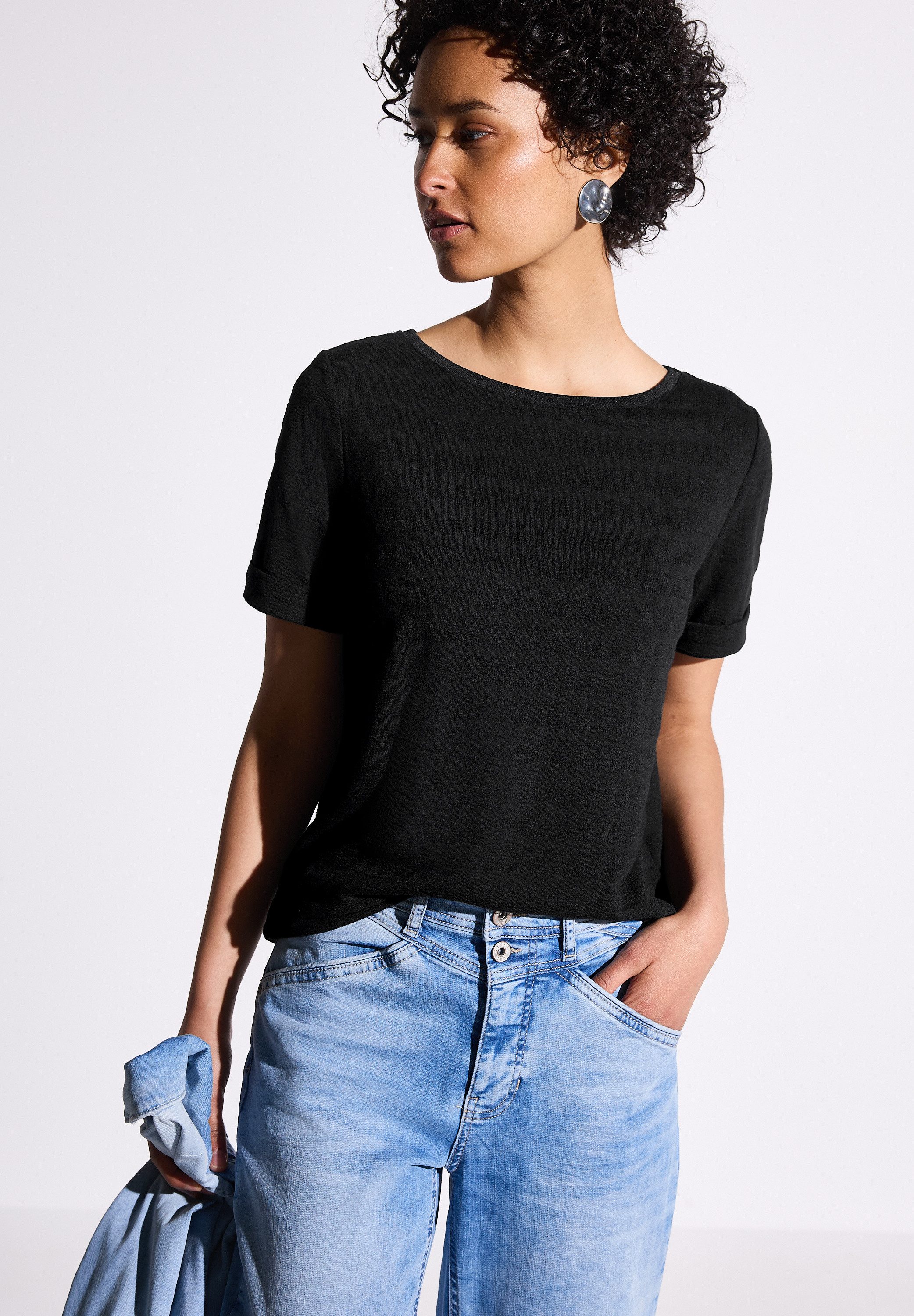 STREET ONE T-Shirt, im angenehmen Materialmix günstig online kaufen
