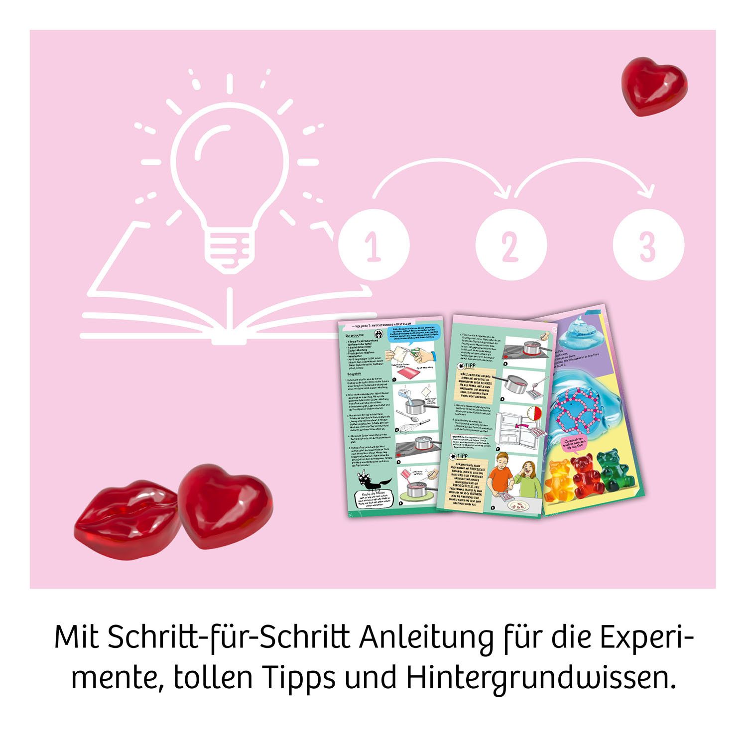 Kosmos Experimentierkasten Fun Science Fruchtgummi Labor Love & Hearts, Made in Germany
