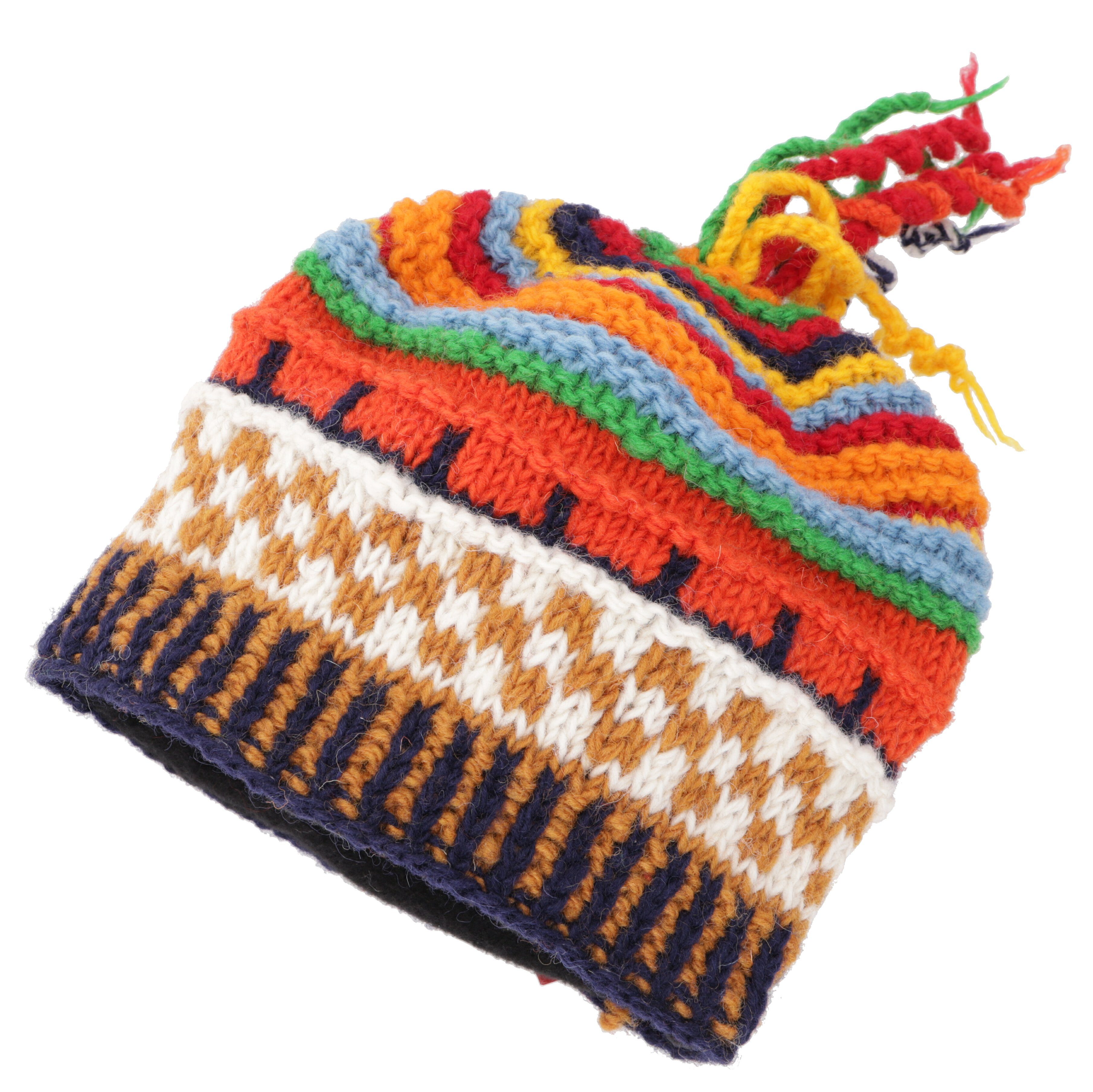 Strickmütze Wollmütze Wintermütze.. mit Futter, Bunte Guru-Shop weichem