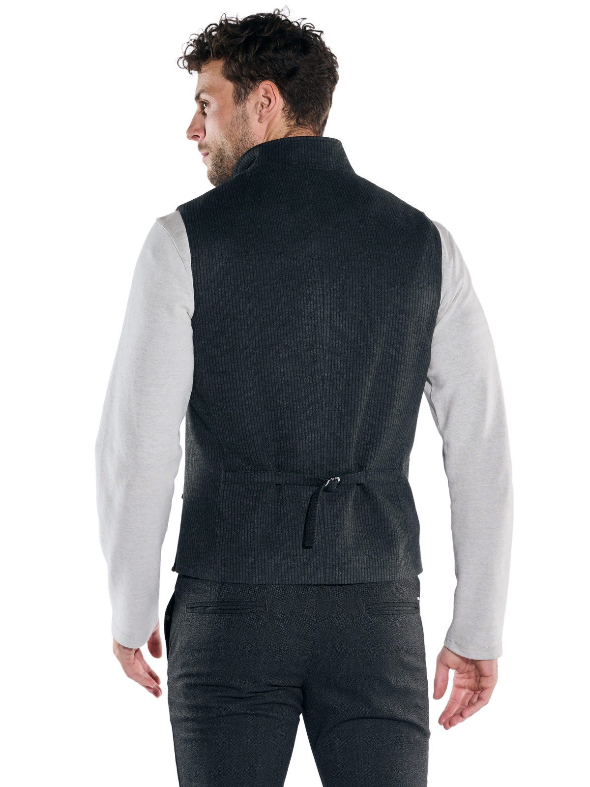 emilio adani Anzugweste emilio adani Herren Sakko-Weste mit Zipper, Anthraz günstig online kaufen