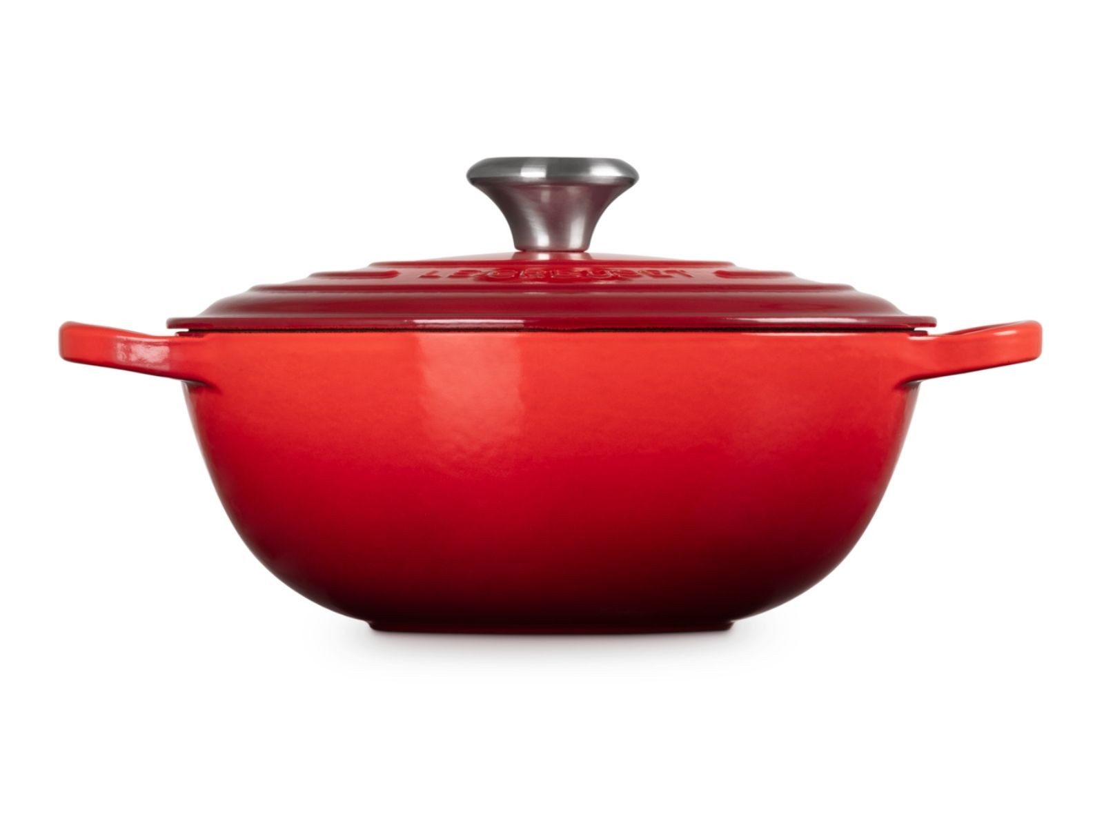 LE CREUSET Bräter Bräter La Marmite Signature rund kirschrot 24cm, Emailliertes Gusseisen