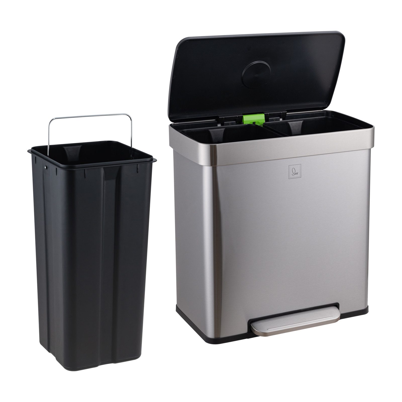 SVITA Mülleimer LT2X30, 60l, Tretpedal, Soft-Close-Funktion, herausnehmbarer Inneneimer