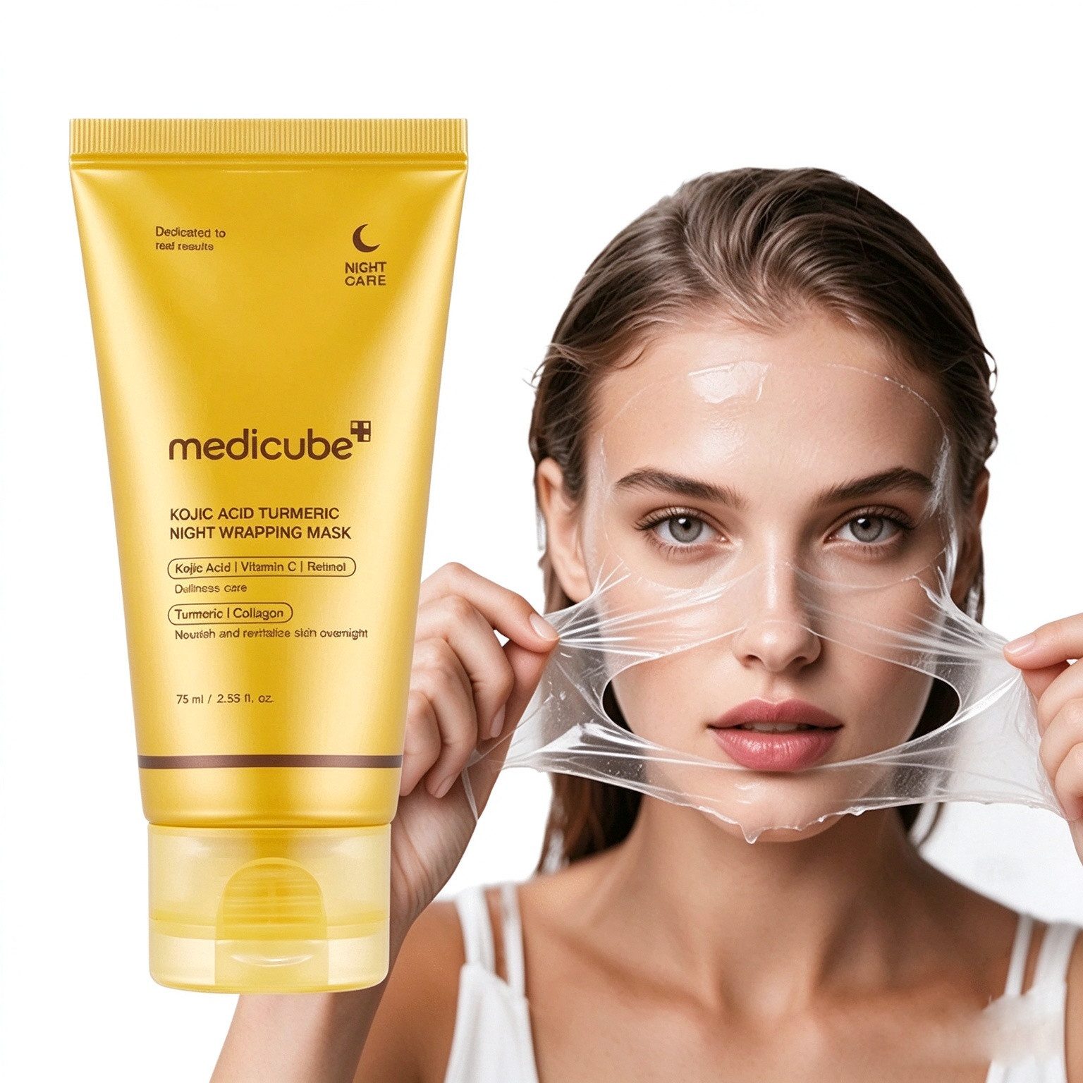 Medicube Gesichtsmaske Peel-off Nachtmaske mit Kojisäure & Kollagen für glatten Hautton., 1-tlg.