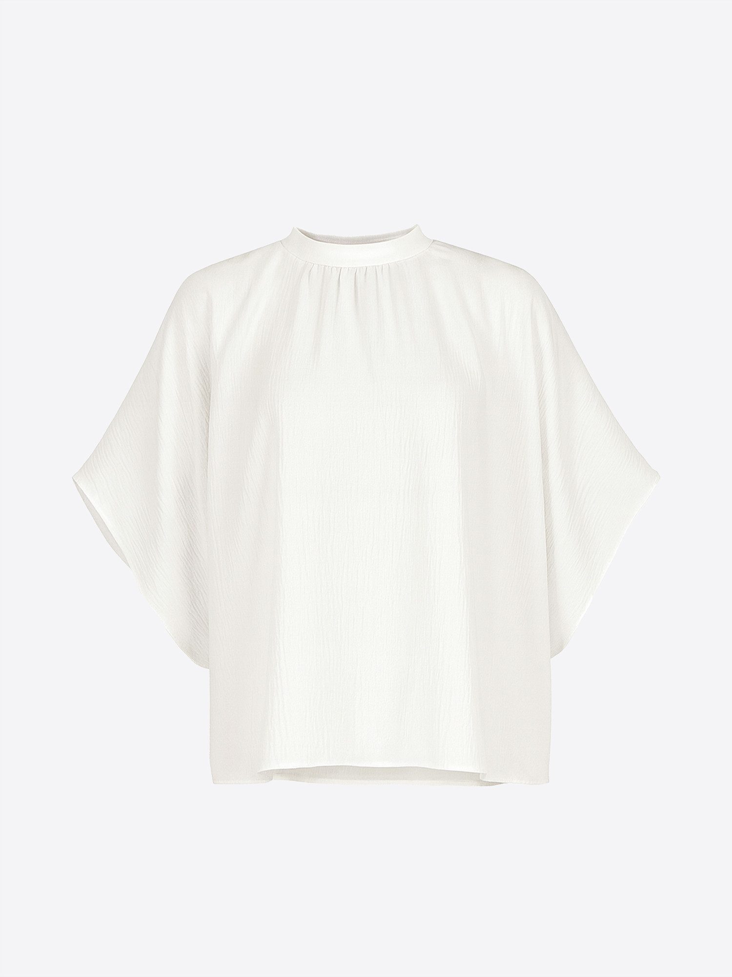 Blusentop Oversize Damenbluse mit Fledermausärmeln & Stehkragen Elegant