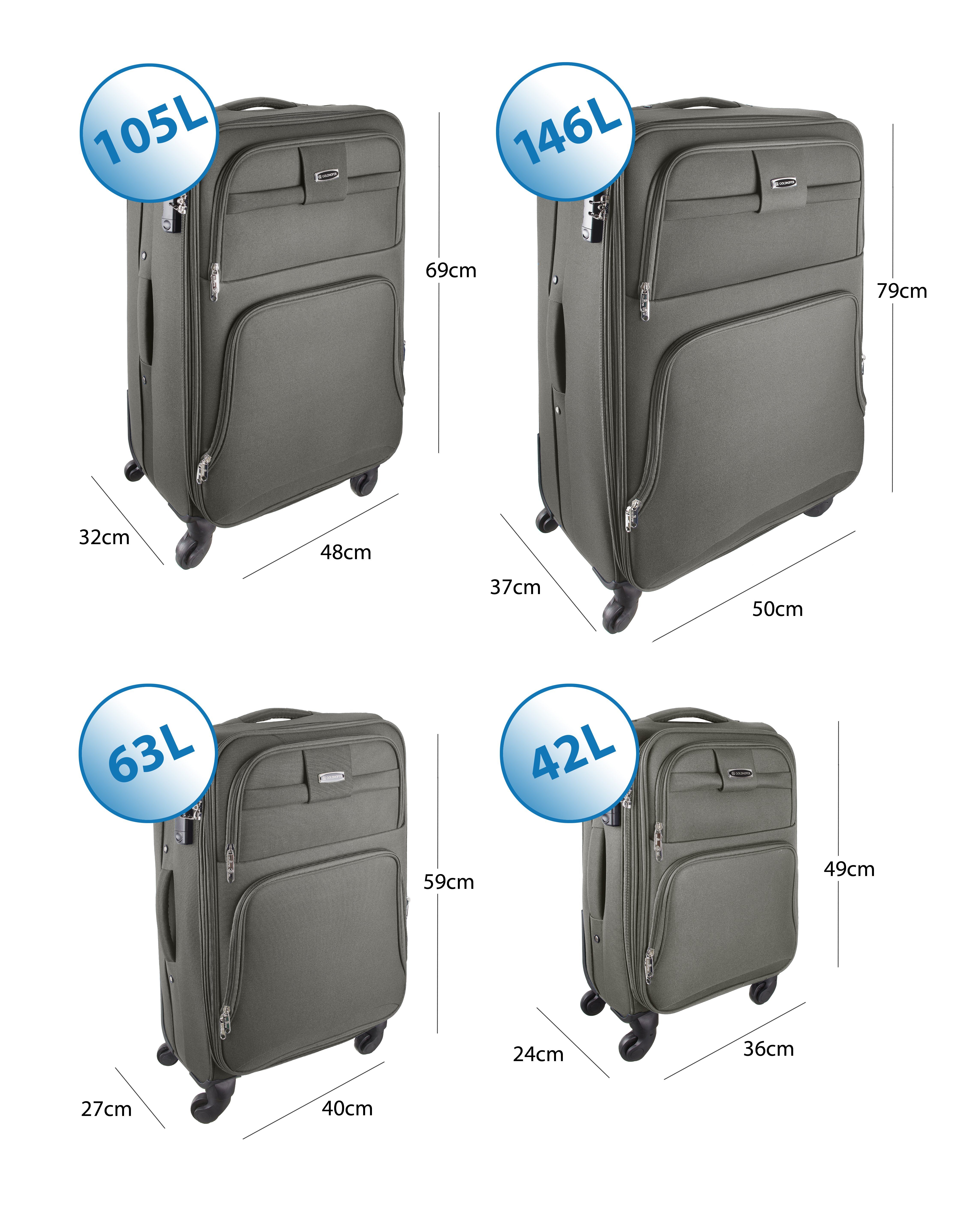 Goldhofer Kofferset Stilvoll, praktisch & in 4 Größen für eine wundervolle Reise, (Set, 4 TLG), 360° Leichtlaufrollen