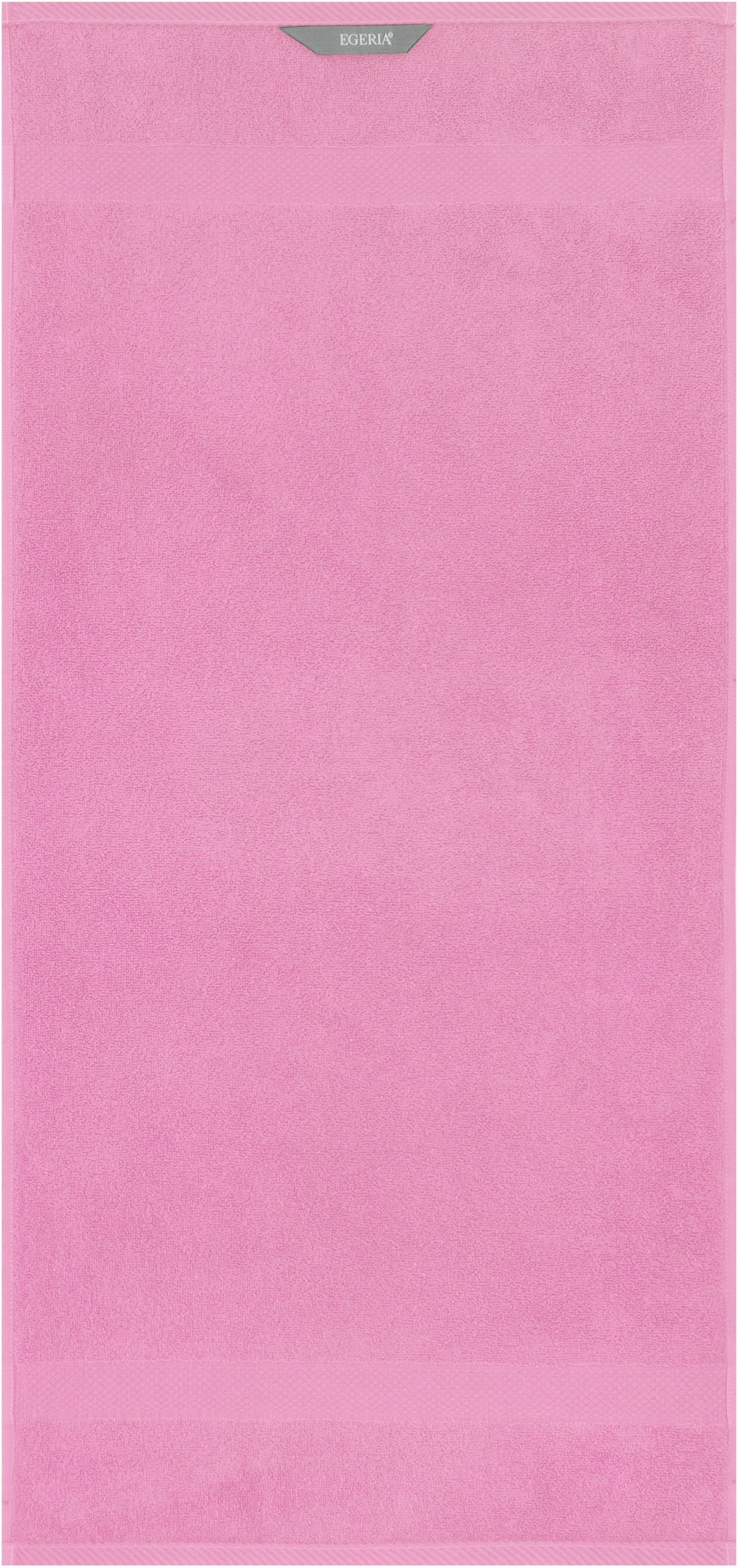 Egeria Handtücher Diamant, Frotteevelours (1-St), Uni Programm mit schmaler Bordüre, 100 % Baumwolle rosa
