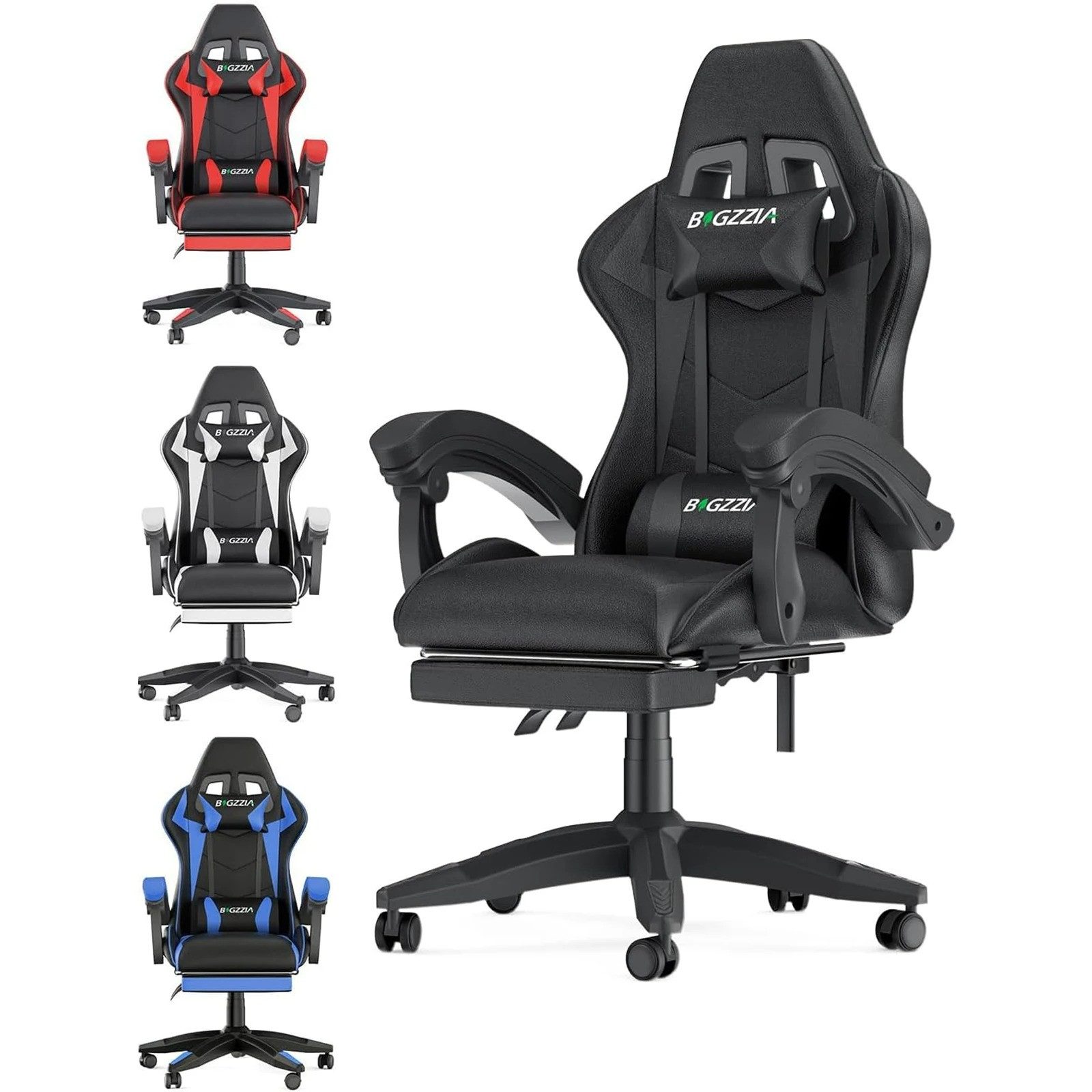 Athlix Gaming-Stuhl Gaming Chair Bürostuhl Ergonomisch mit Lendenkissen Kop günstig online kaufen