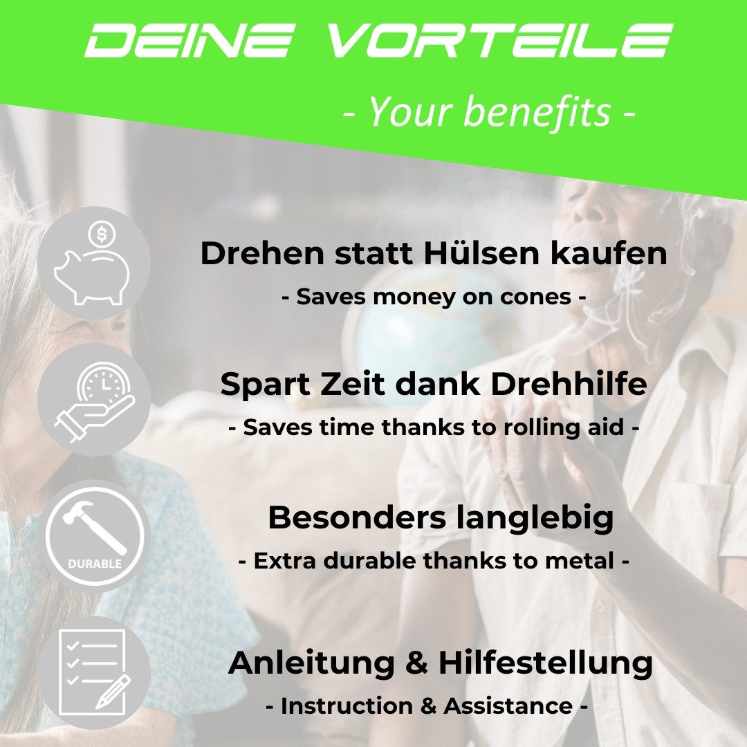 EKNA Drehmaschine - Joint Roller - Drehmaschine Joint aus Metall 110mm, NICHT konisch!