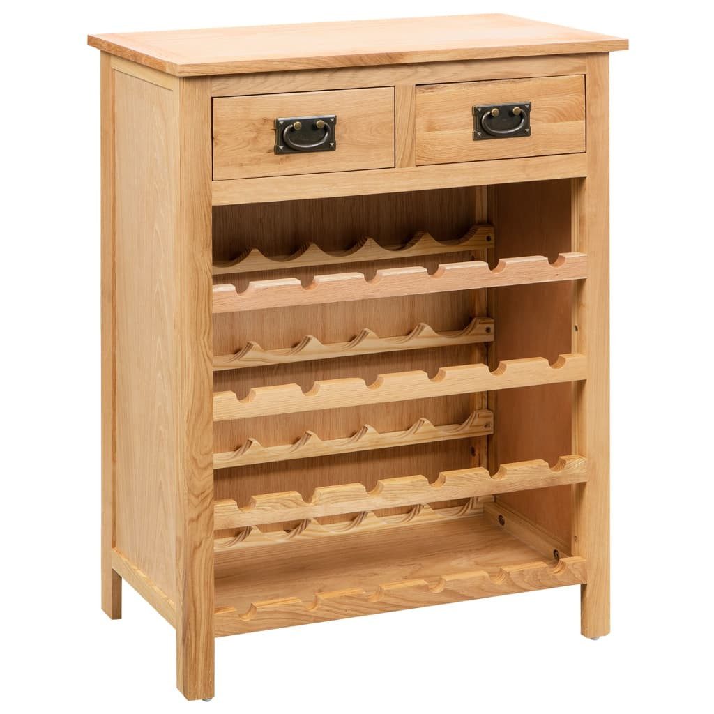 vidaXL Weinregal, Weinschrank 72x32x90 cm Massivholz Eiche