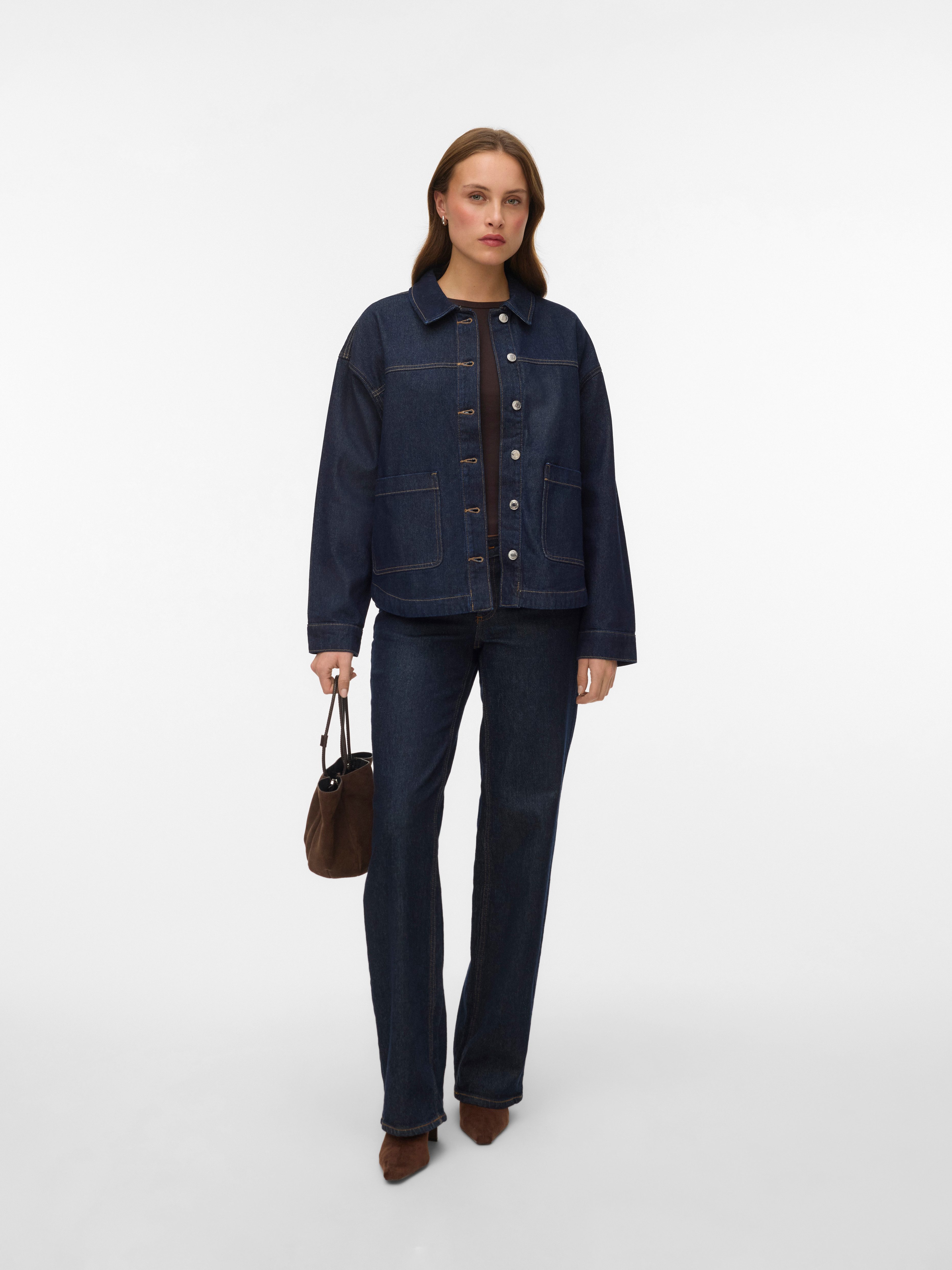 Vero Moda Jeansjacke VMJAMIE LS DENIM SHACKET MIX NOOS Baumwollmischung – Bild 4 von 5