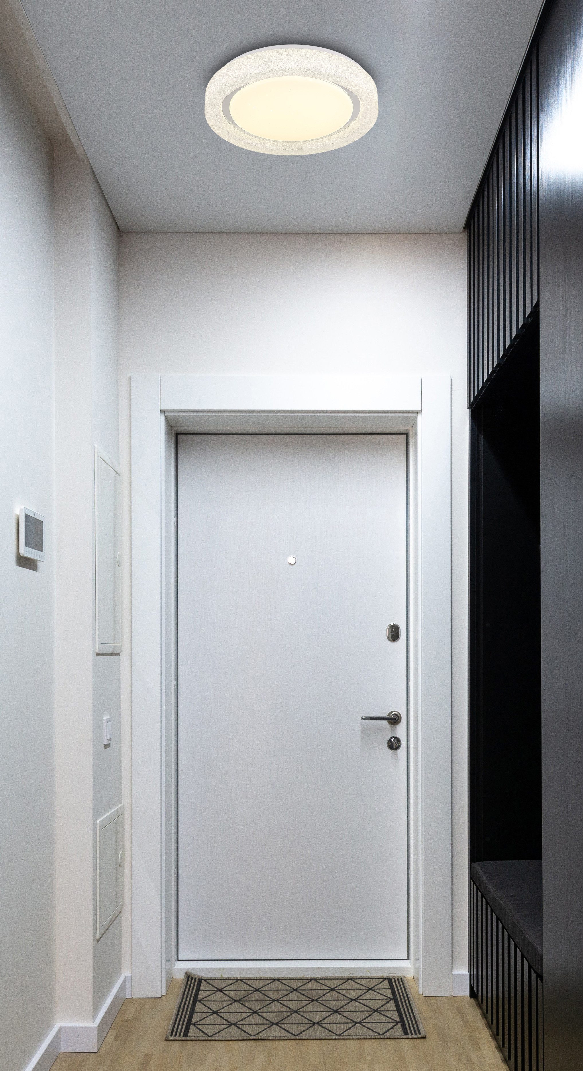 GLOBO LIGHTING LED Deckenleuchte MARCIA, LED fest integriert, Tageslichtweiß, Deckenlampe/rund/Wohnzimmer/Schlafzimmer/Kristalle