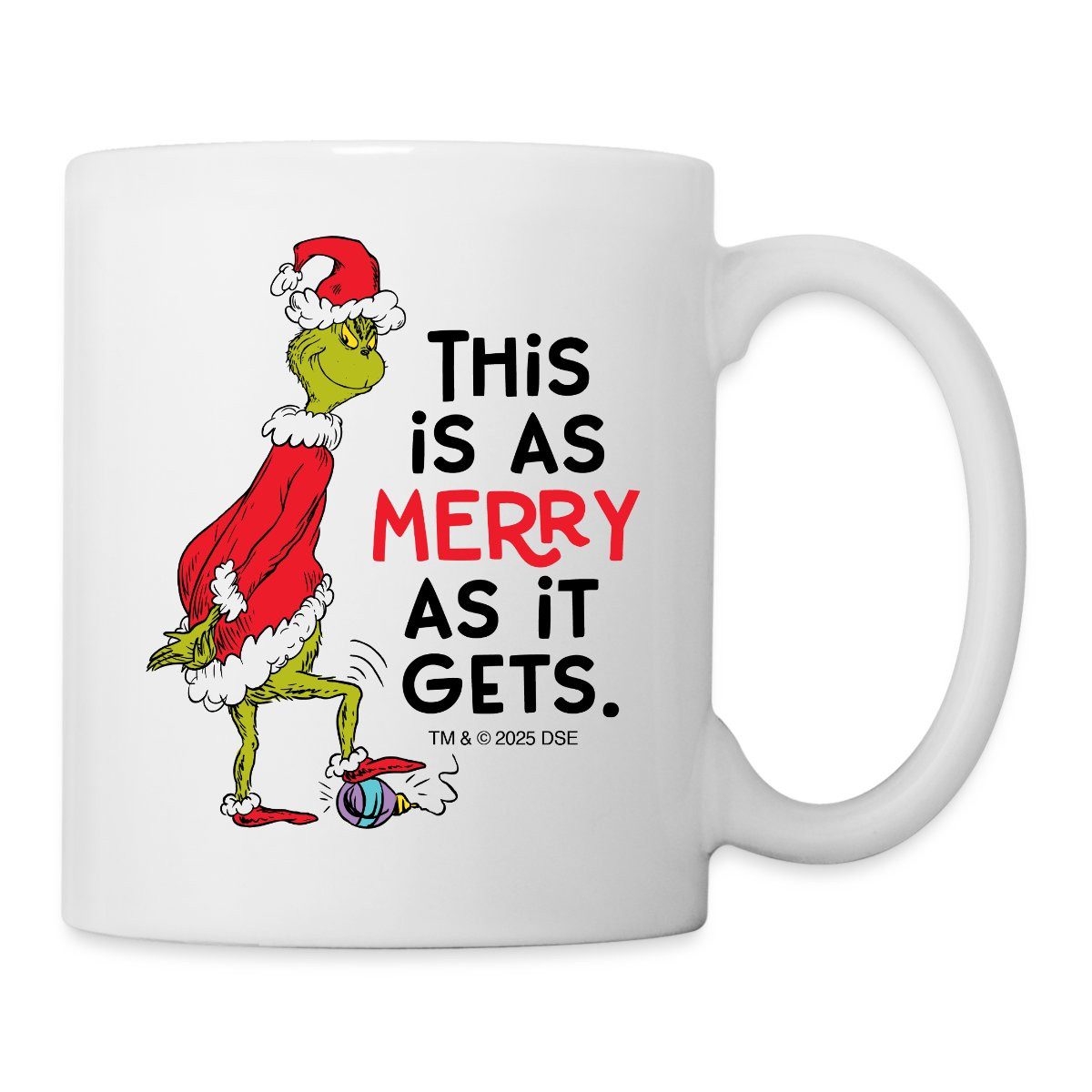 Spreadshirt Tasse Der Grinch Spruch This Is As Merry As It Gets Tasse, Keramik