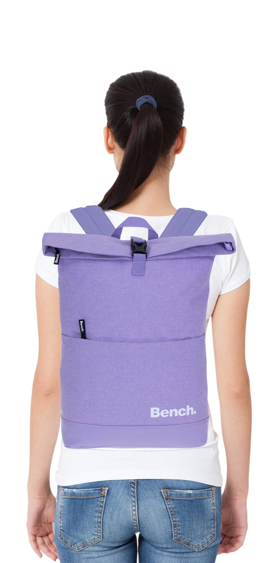 Bench. Rucksack Damen Herren Kurierrucksack Laptop Fach Roll-Top, 19 Liter Daypack DIN A4 mit Geheimfach 64180 + Trinkflasche