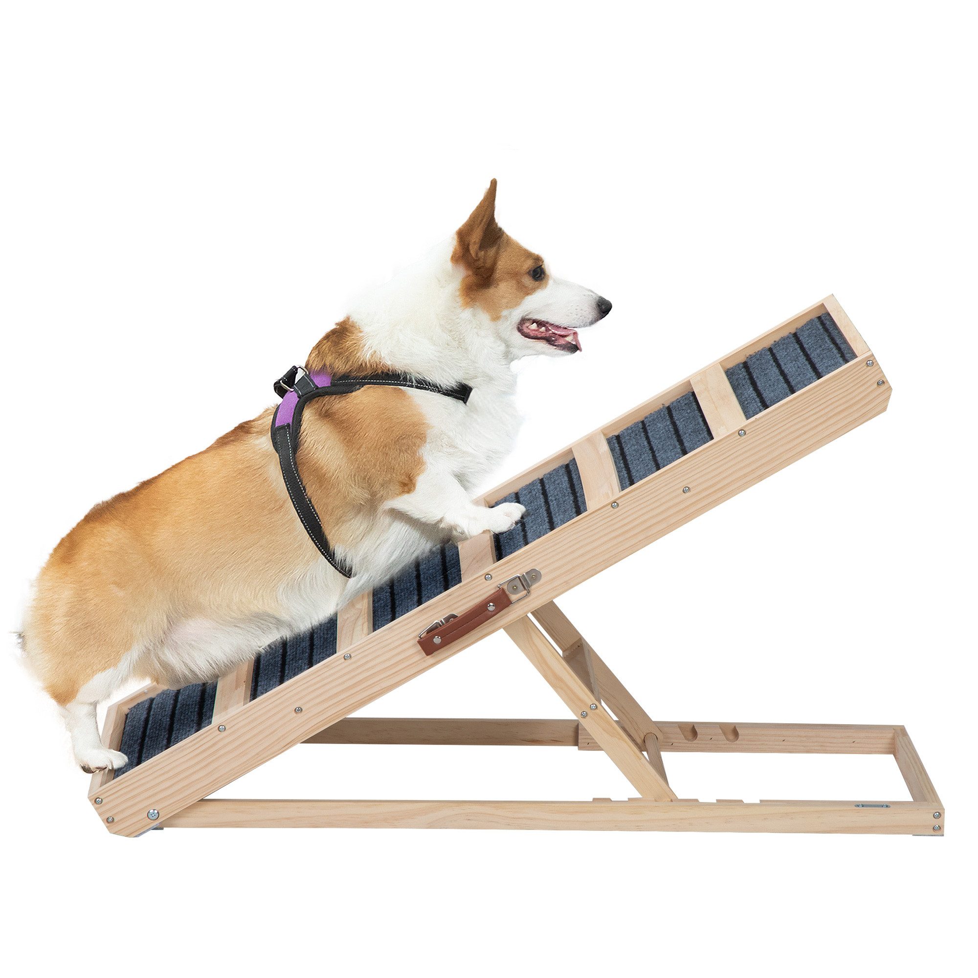 FURPAL Hunderampe Einsatzflexible Haustierrampe, 6-Stufen-Leiter mit rutschfestem Design (1-St), für Hunde & Katzen, 4 Höhenmodi (61 cm, 56 cm, 50 cm, 41.5 cm)