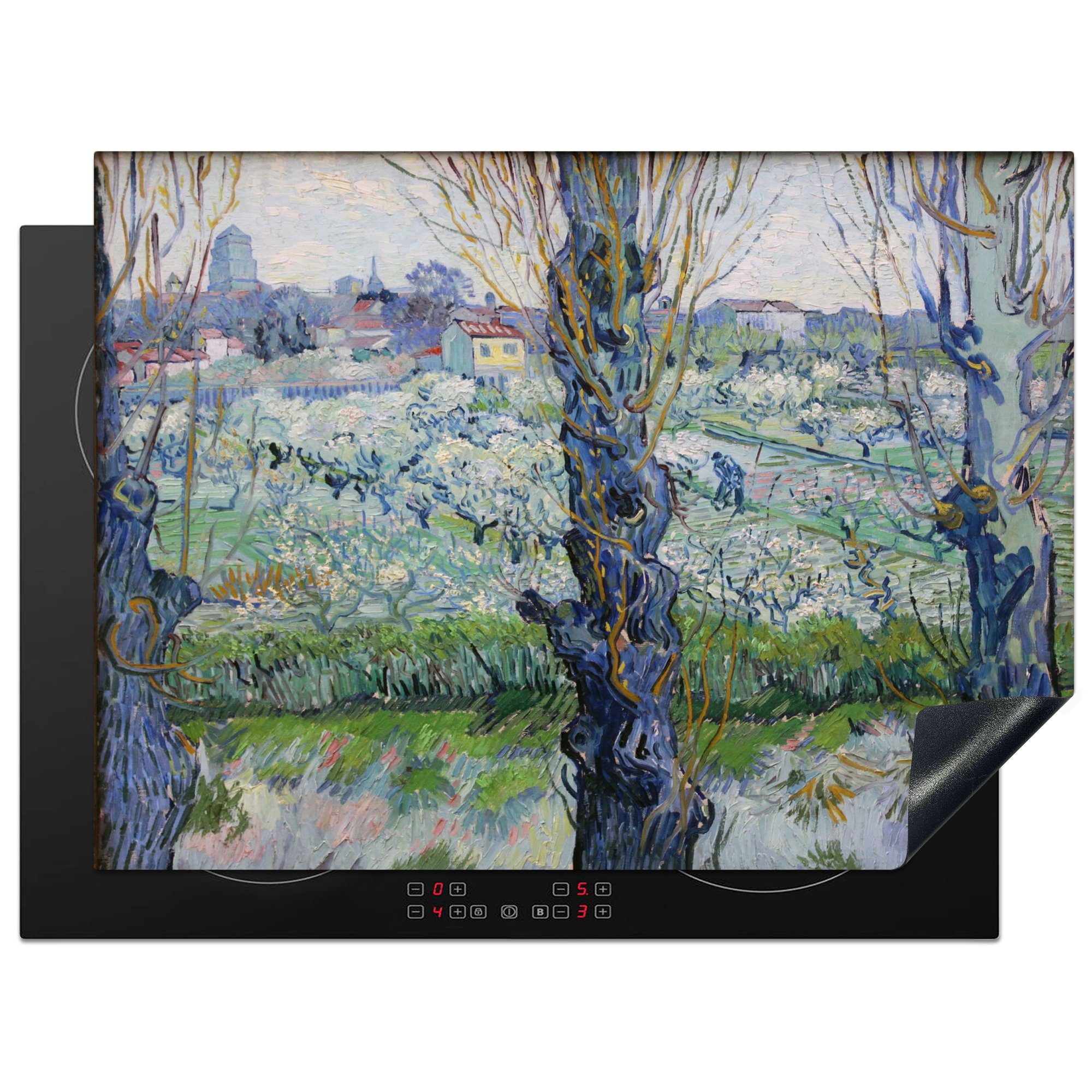 MuchoWow Herdblende-/Abdeckplatte Ansicht von Arles - Vincent van Gogh, Vinyl, (1 tlg), 71x52 cm, Induktionskochfeld Schutz für die küche, Ceranfeldabdeckung