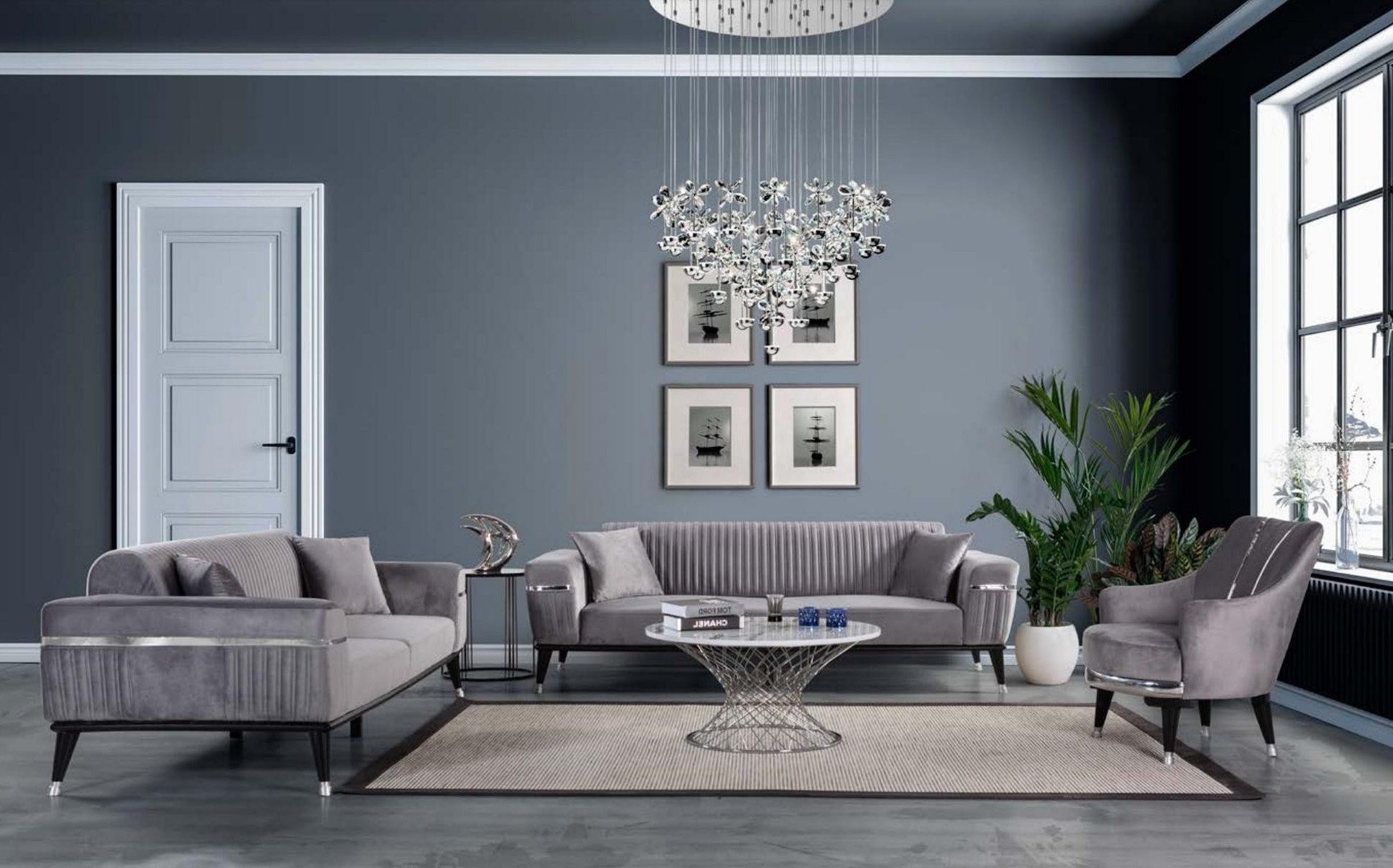 Xlmoebel Loungesessel Stoff Sitzmöbel für Wohnzimmer in Grau, Einsitzer Sofa (1-St., 1-Sitzer), Made in Europa