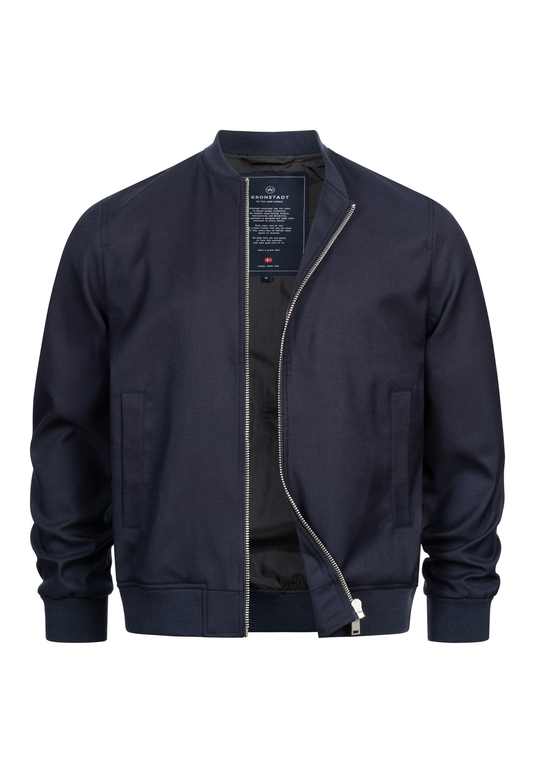 Kronstadt Bomberjacke Herren Hendrik bomber jacket Übergangsjacke mit Reißverschluss und Rippbündchen