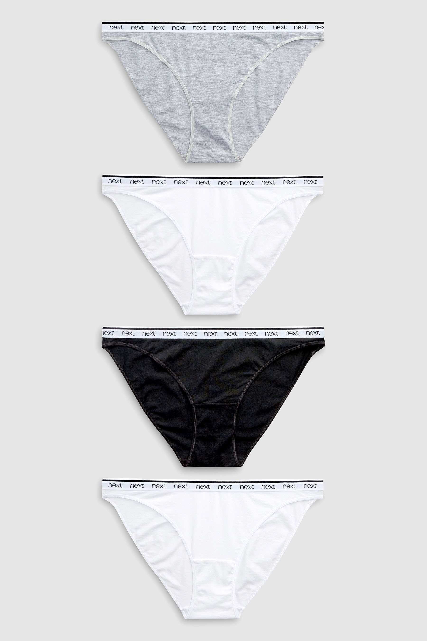 Slip Slips mit hohem Beinschnitt und Logo, 4er-Pack