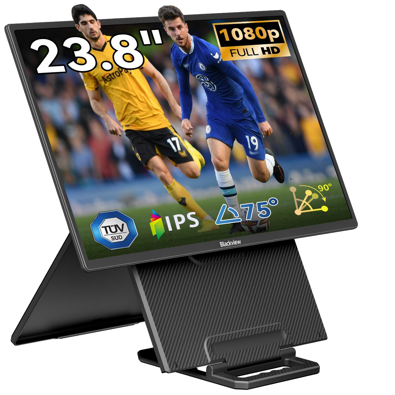 blackview 23,8'' FHD Laptop Bildschirm Erweiterung Table 10, LCD, IPS, 1920×1080 Portabler Monitor (60,5 cm/23,8 ", 1920x1080 px, Full HD, IPS, Gaming Monitor, Kompatibel mit Windows/Mac/Android/ChromeOS)