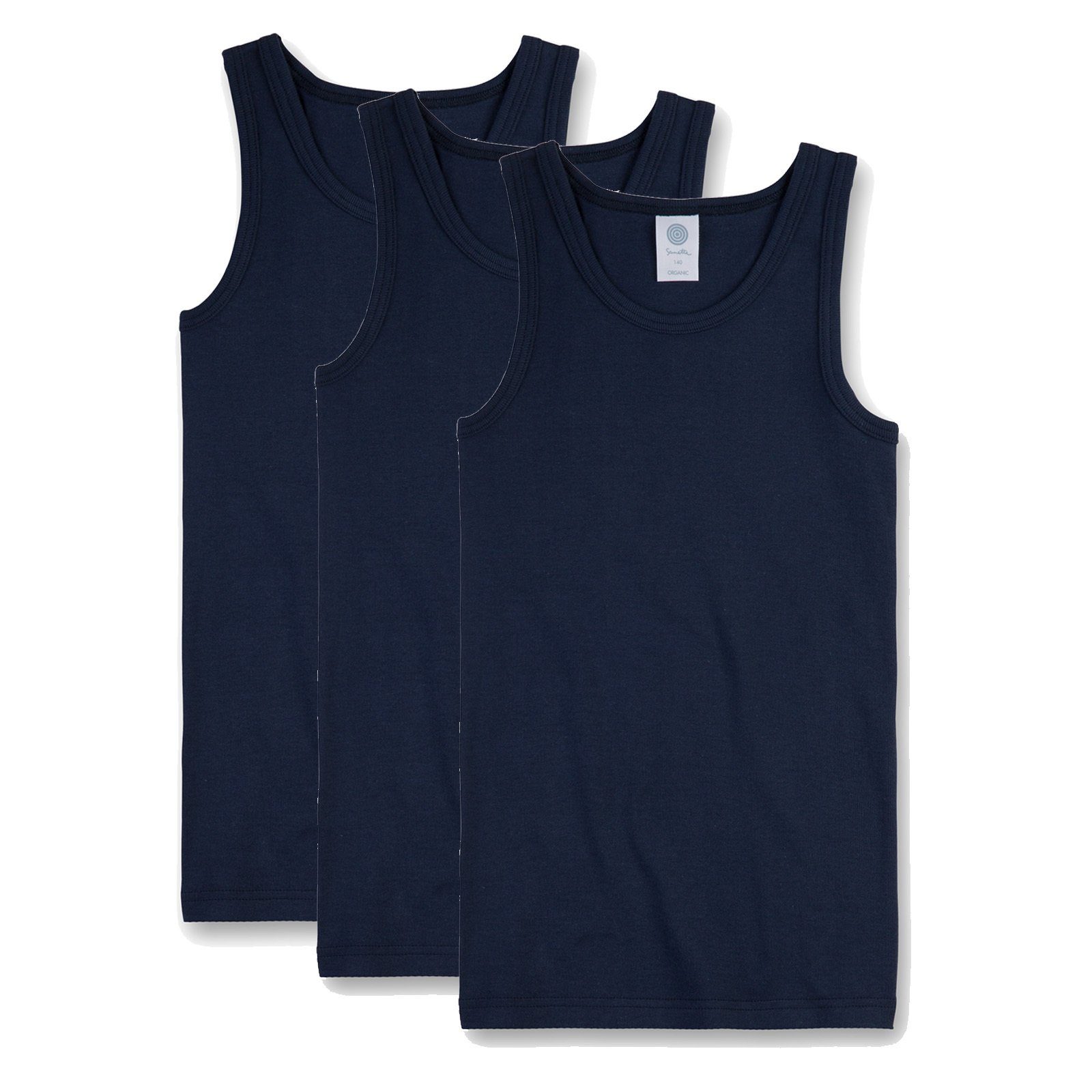 Sanetta Unterhemd Jungen Pack Tank Shirt - Blau Unterhemd Arme, 3er ohne