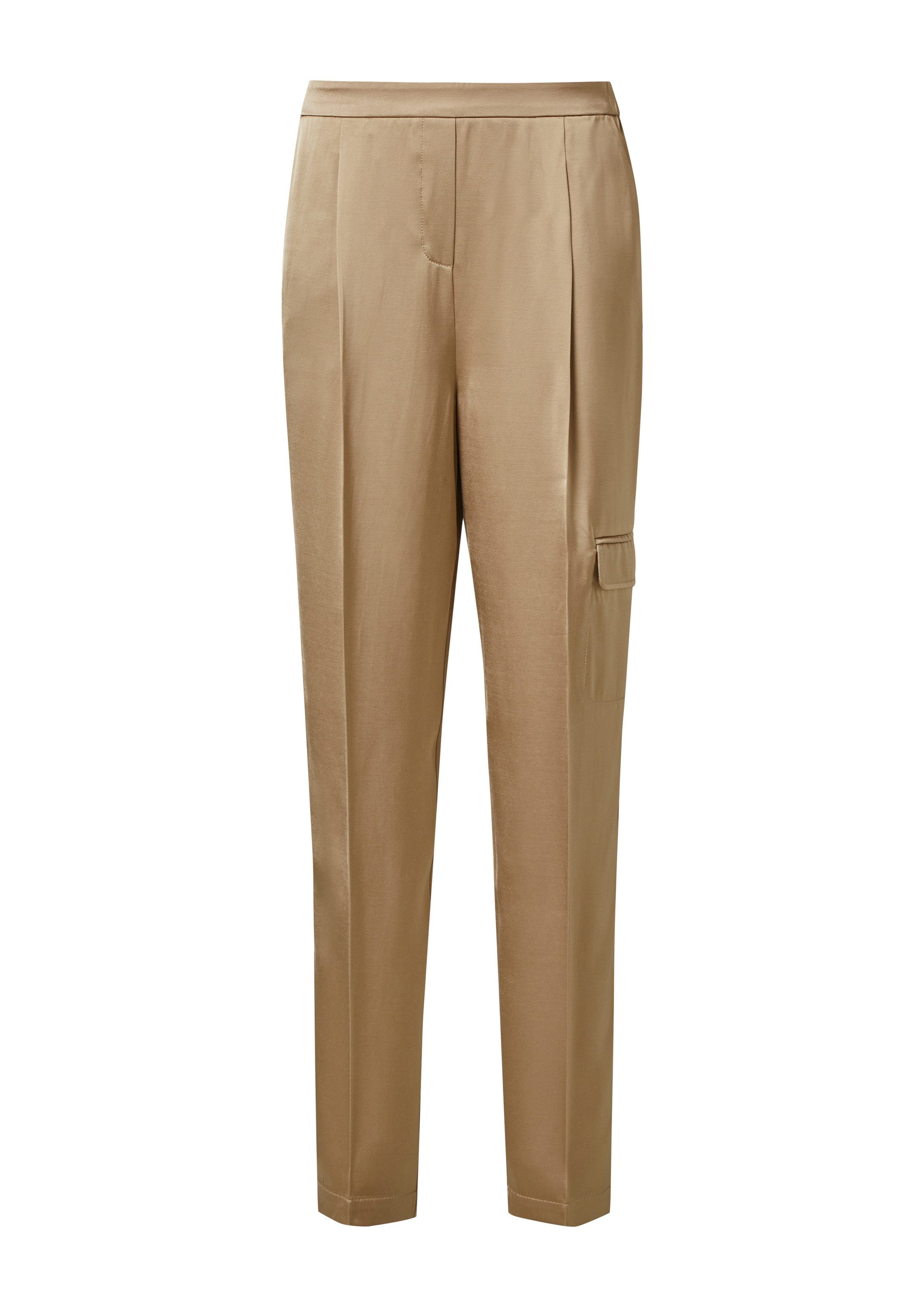 comma 7/8-Hose Hose Cargohose aus Satin
