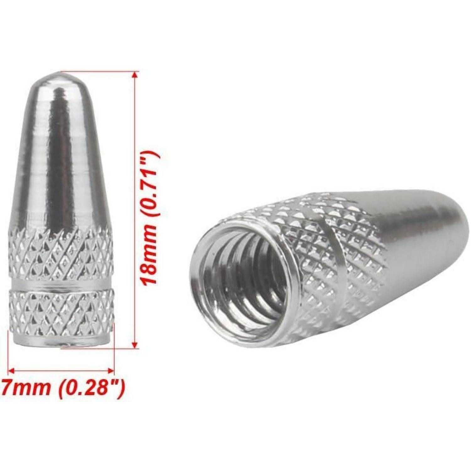 LuxusKollektion Ventilkappe Staubschutzkappen französisch Fahrrad Aluminium 6er Silber