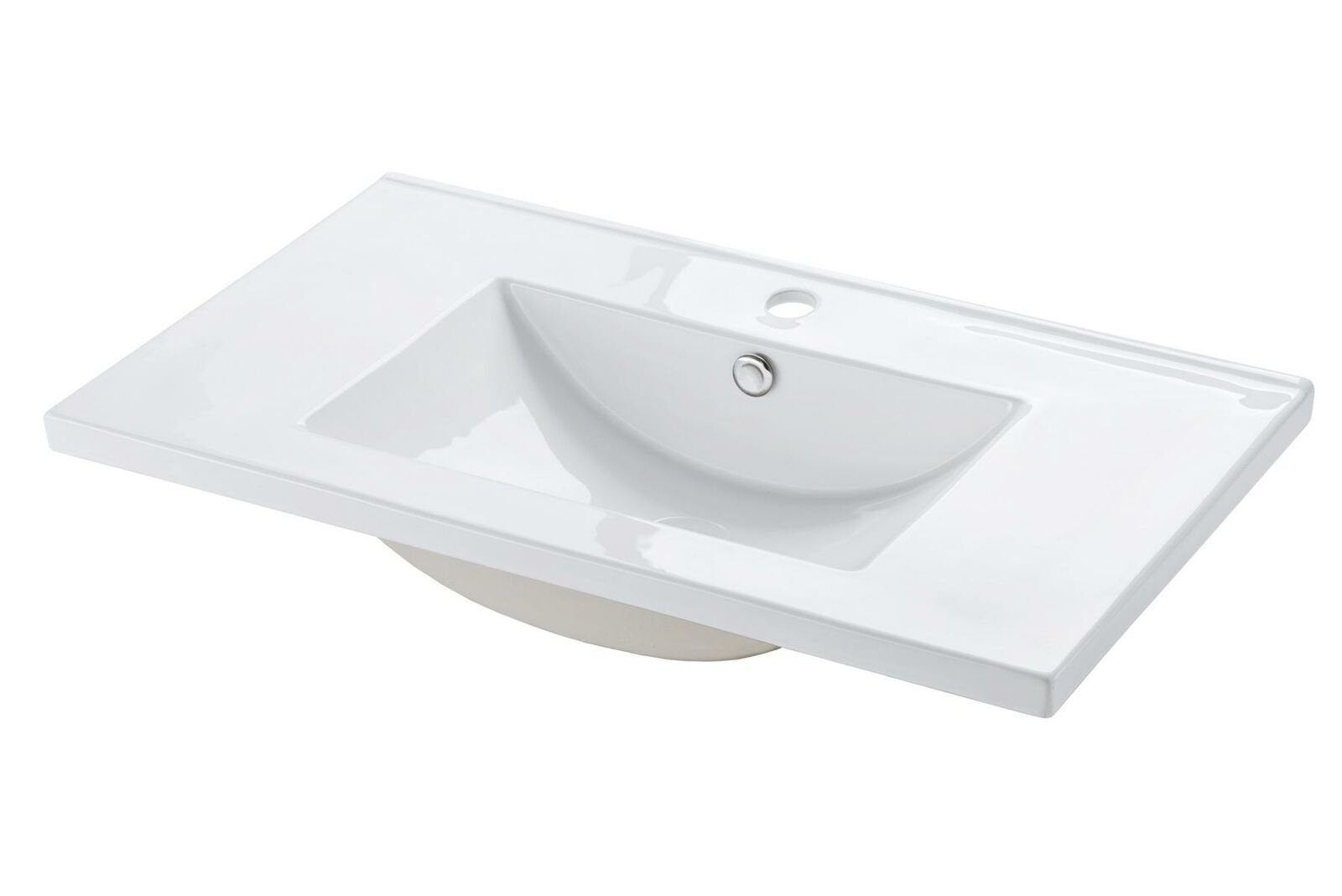 JVmoebel Waschbecken Keramik Waschtisch in Weiß mit elegantem Design, Made in Europa