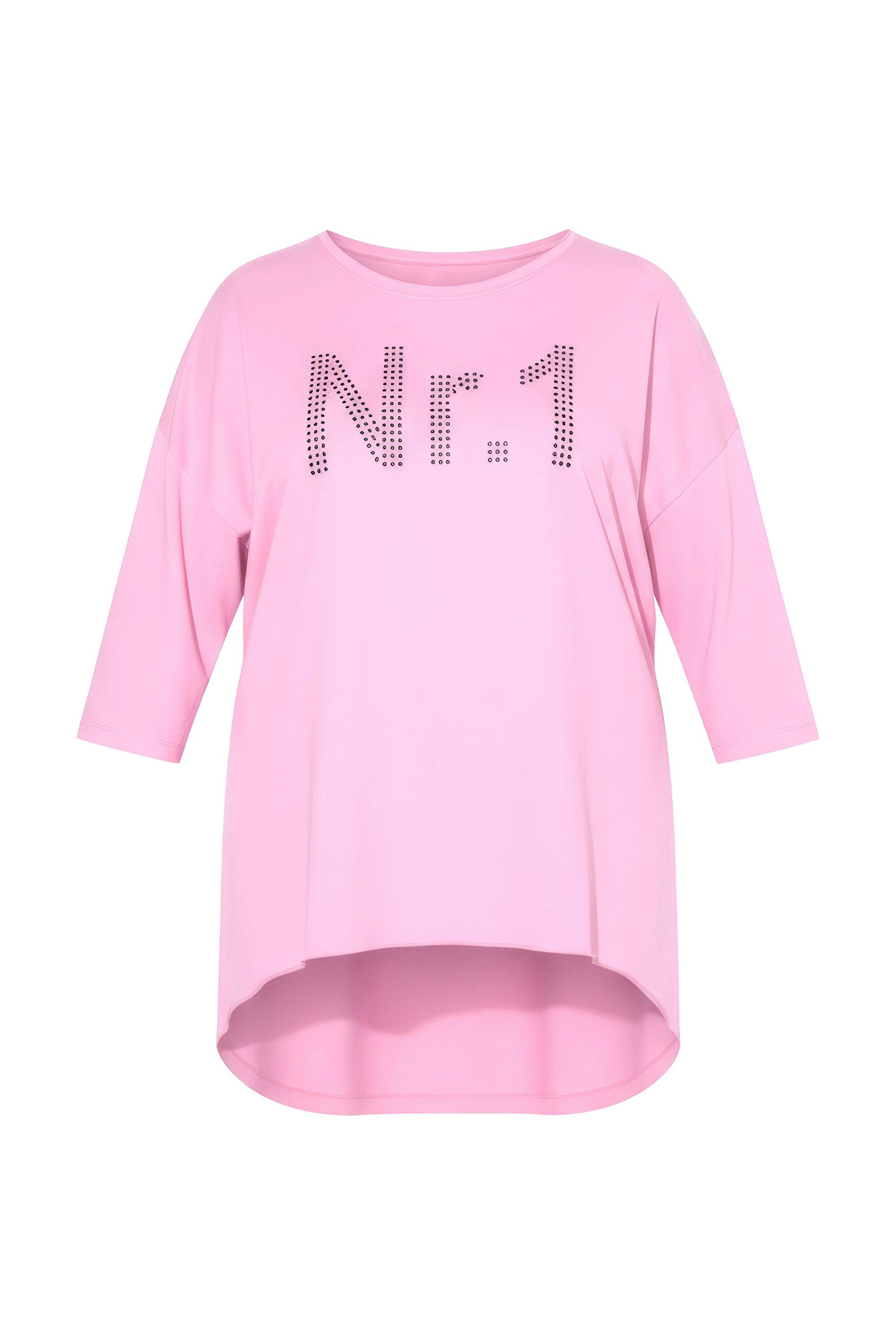 Longshirt Longshirt oversized "No.1"-Motiv aus Ziersteinchen