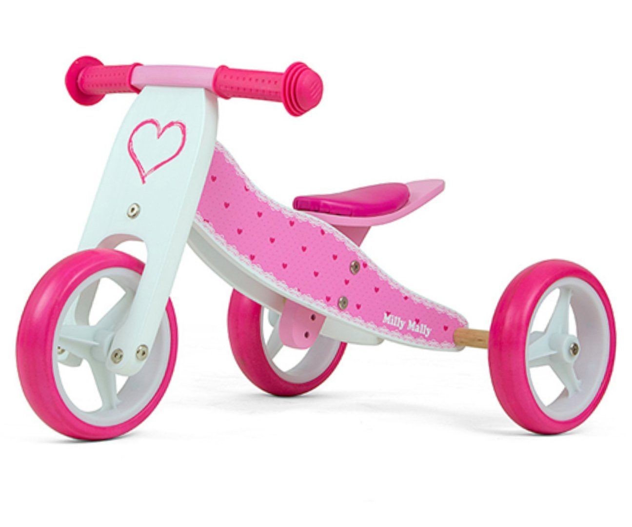 Lauflernrad Balance Hearts Kinder • • 18M+ • aus LeNoSa Dreirad Bike Milly 2in1 Alter für Laufrad • Rutscher Holz Mally