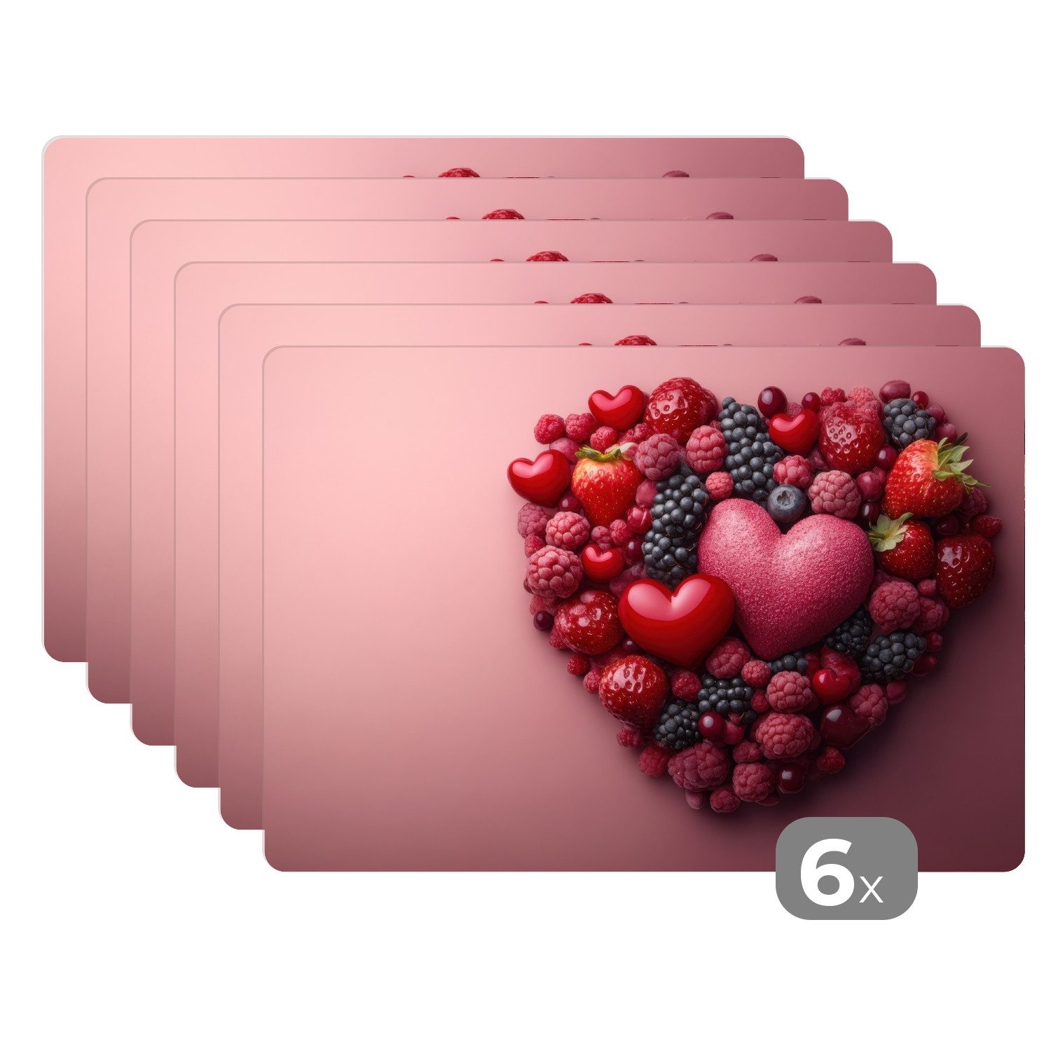 MuchoWow Platzset Obst - Herzen - günstig online kaufen