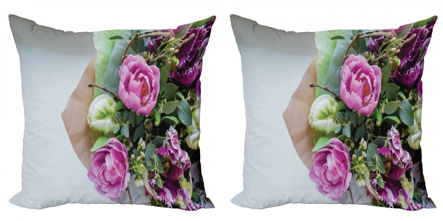Kissenbezüge Modern Accent Doppelseitiger Digitaldruck, Abakuhaus (2 Stück), Pfingstrose Empfindliches Blumenstrauß Foto