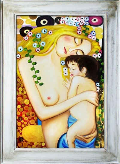 JVmoebel Ölbild Gustav Klimt Gemälde Bild Bilder Handarbeit Abstrakt Ölbild SOFORT, (1 St)